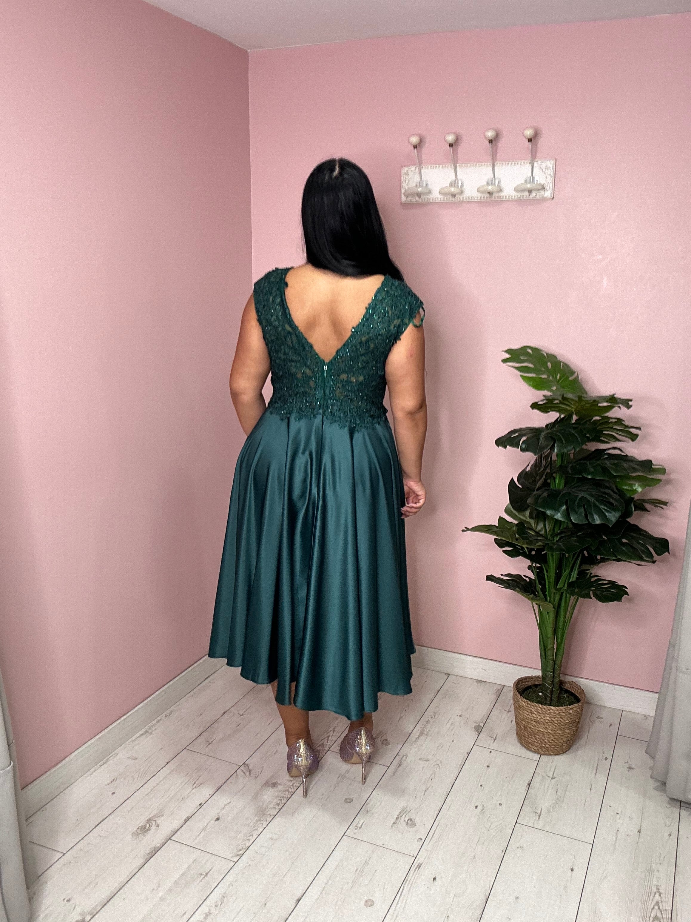 Robe courte 9432 vert foncé