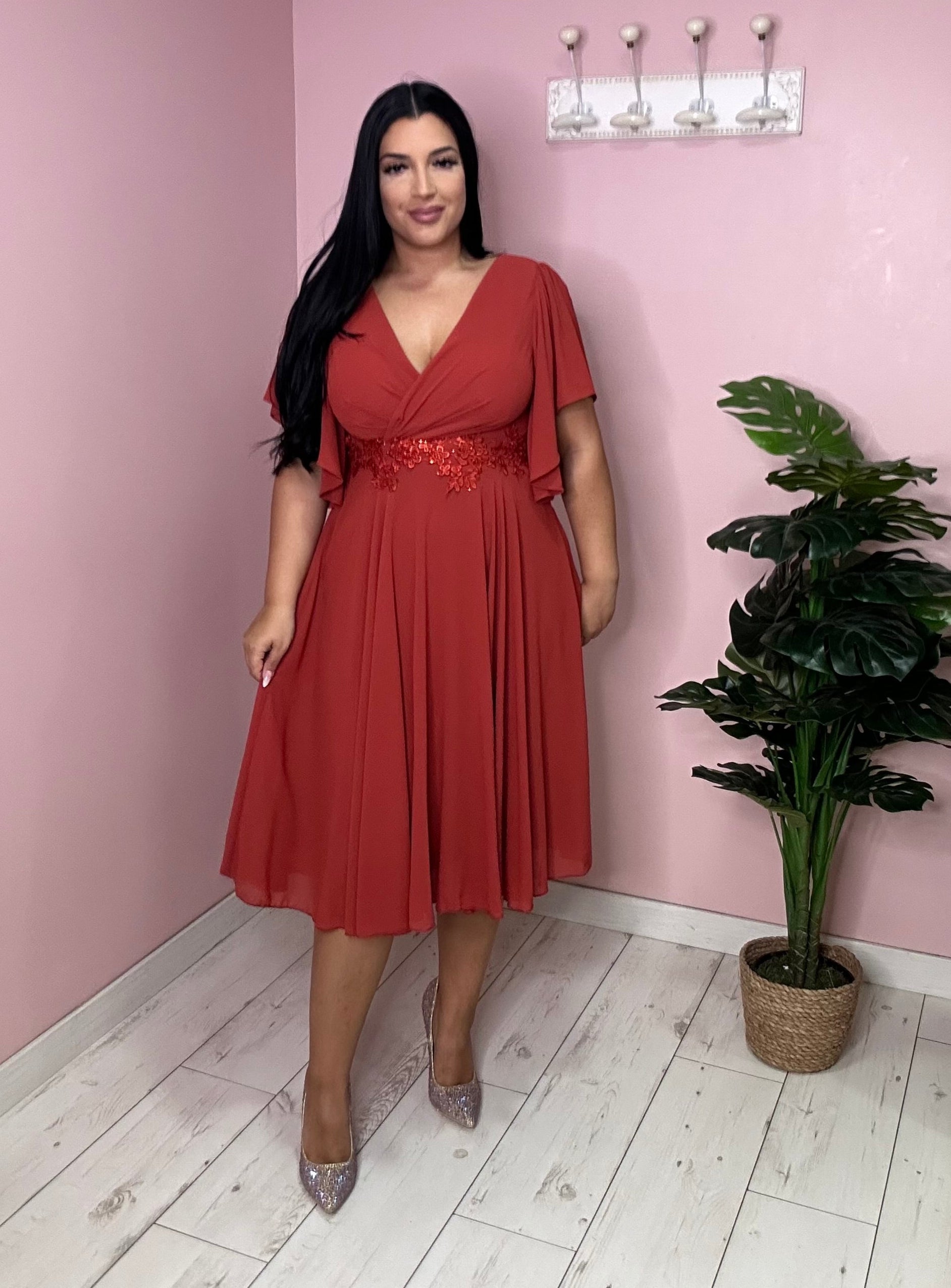 Robe courte 5018 orange cuivré