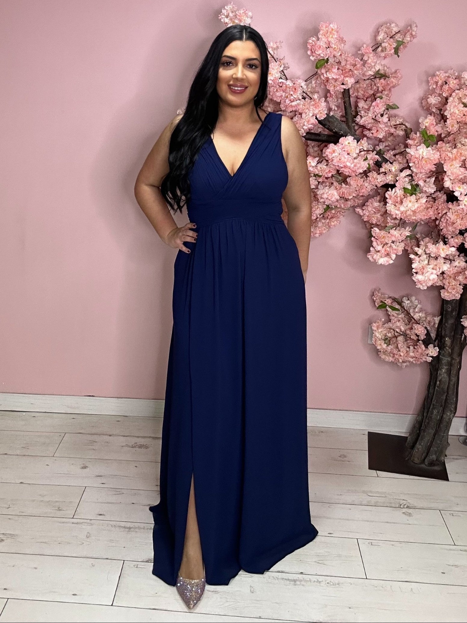 Robe de soirée 8827 bleu marine