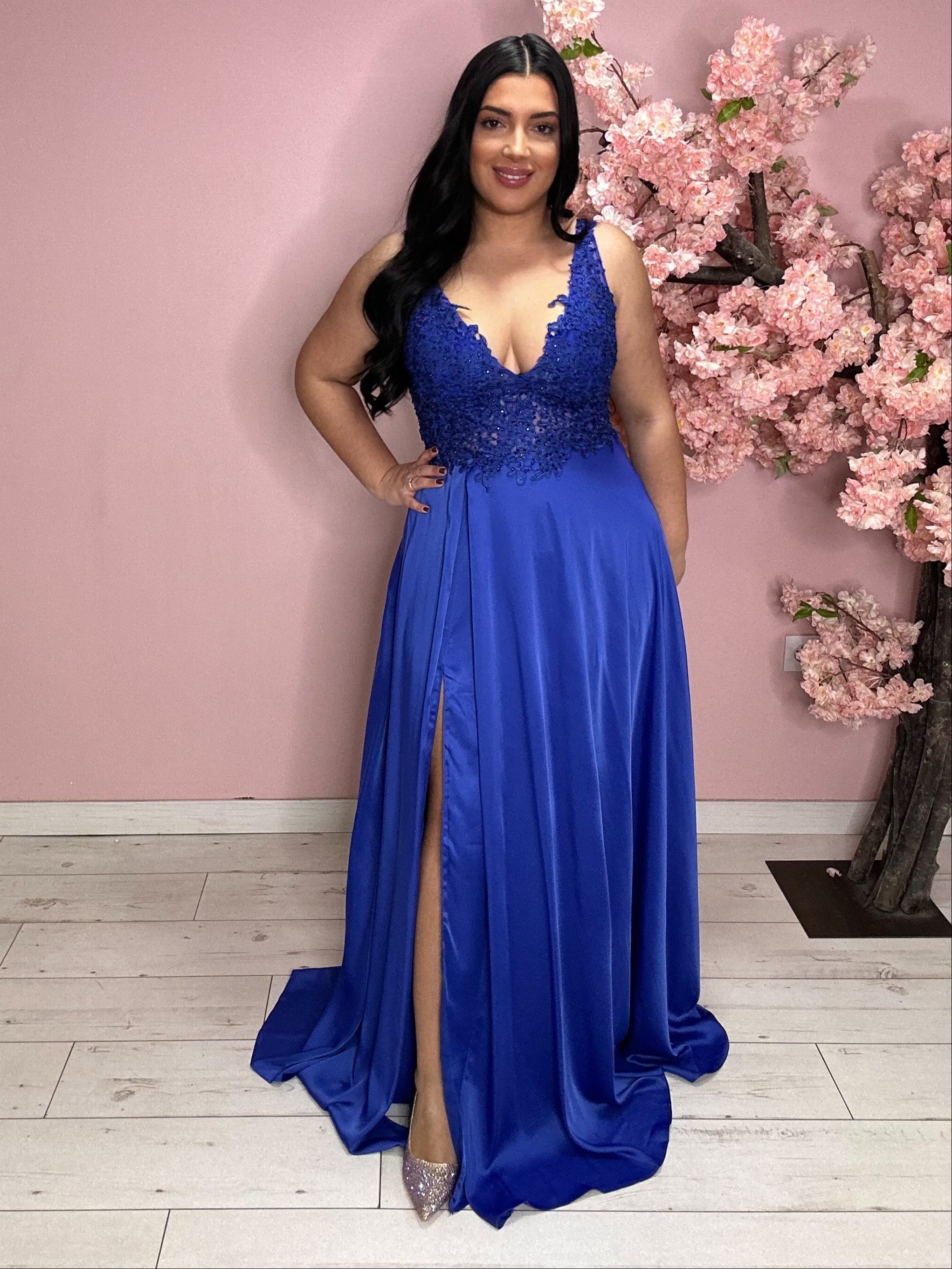Robe de soirée 9388 bleu roi