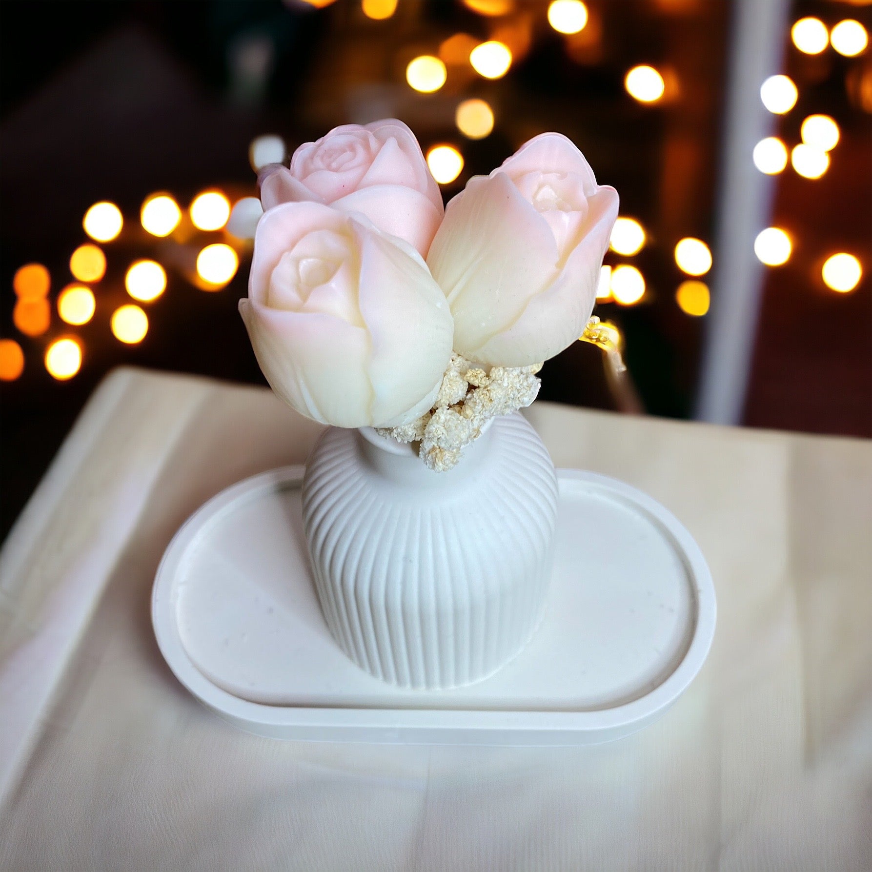 PACK BOUQUET DE FLEURS EN FONDANTS PARFUMES ET BOUGIE PIVOINE