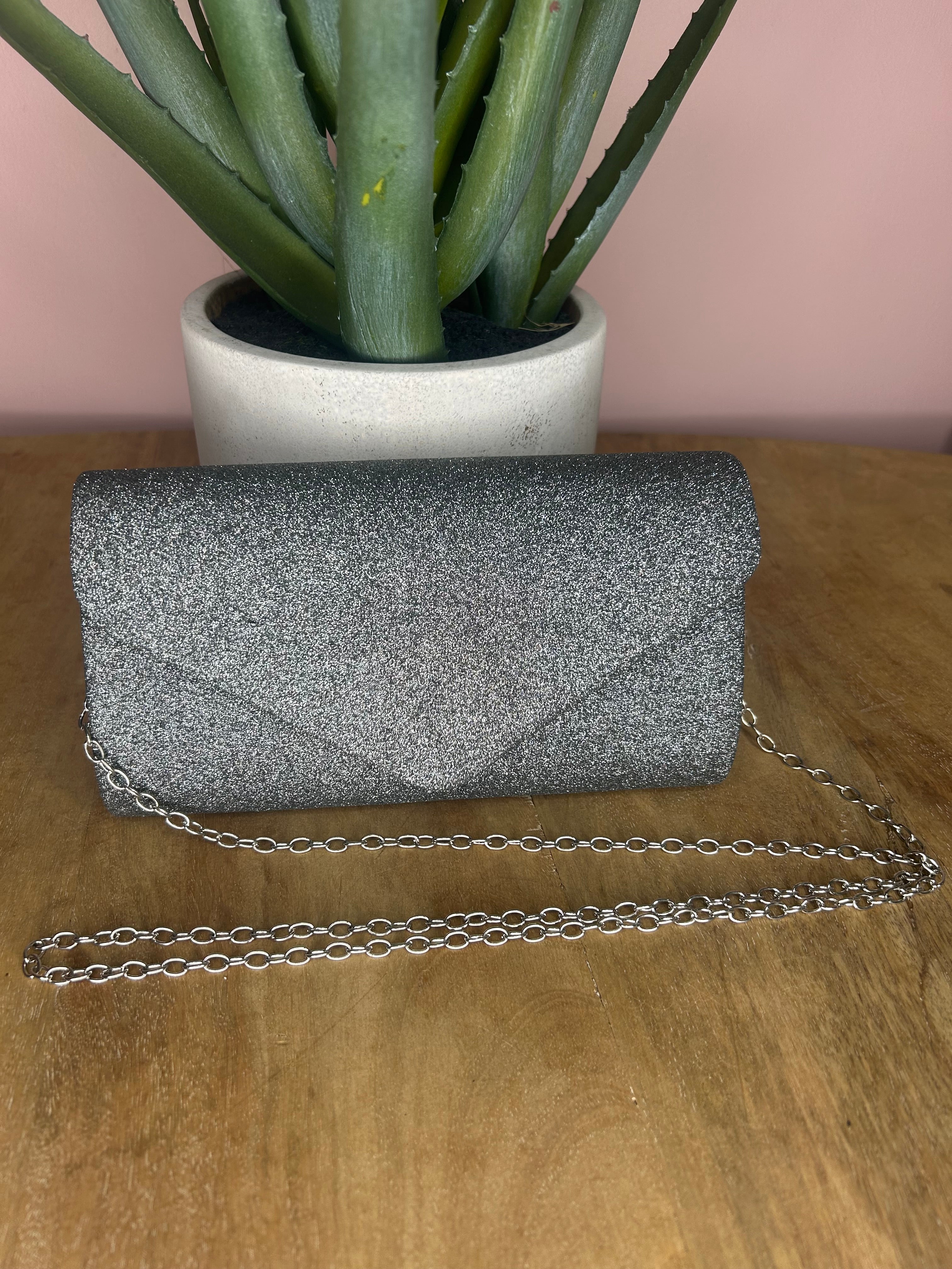 Pochette soirée gris foncé