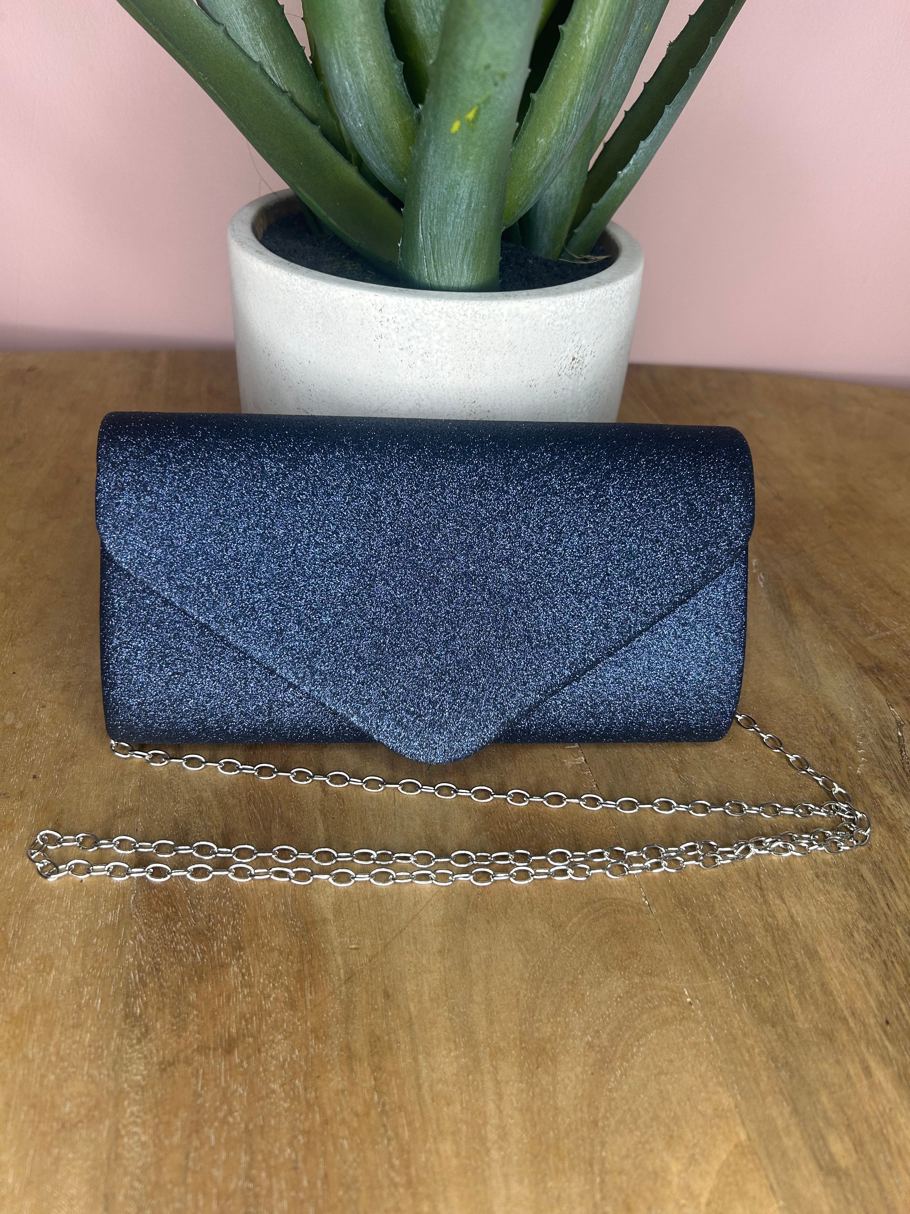 Pochette soirée bleu marine
