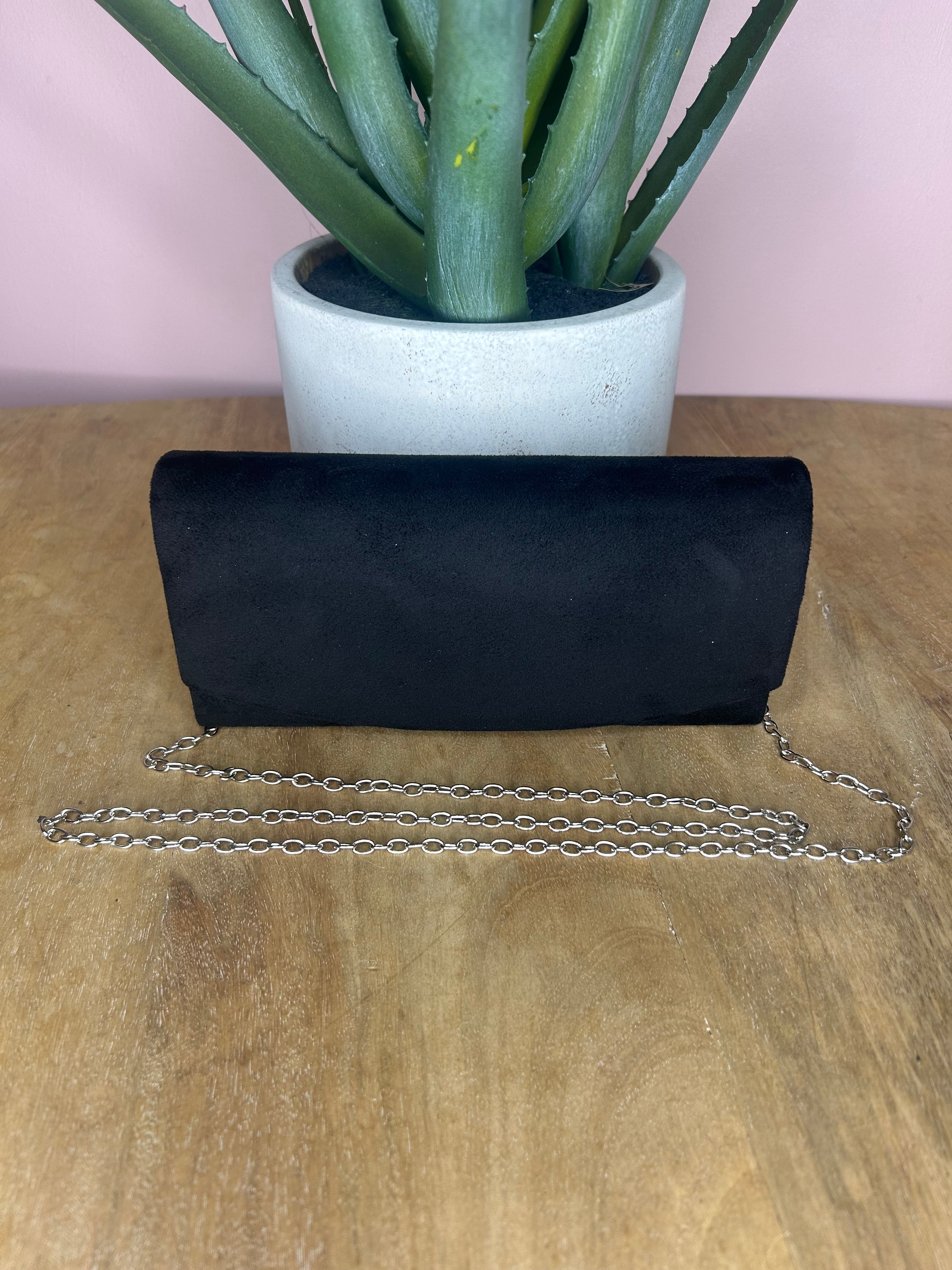 Pochette soirée noir velour