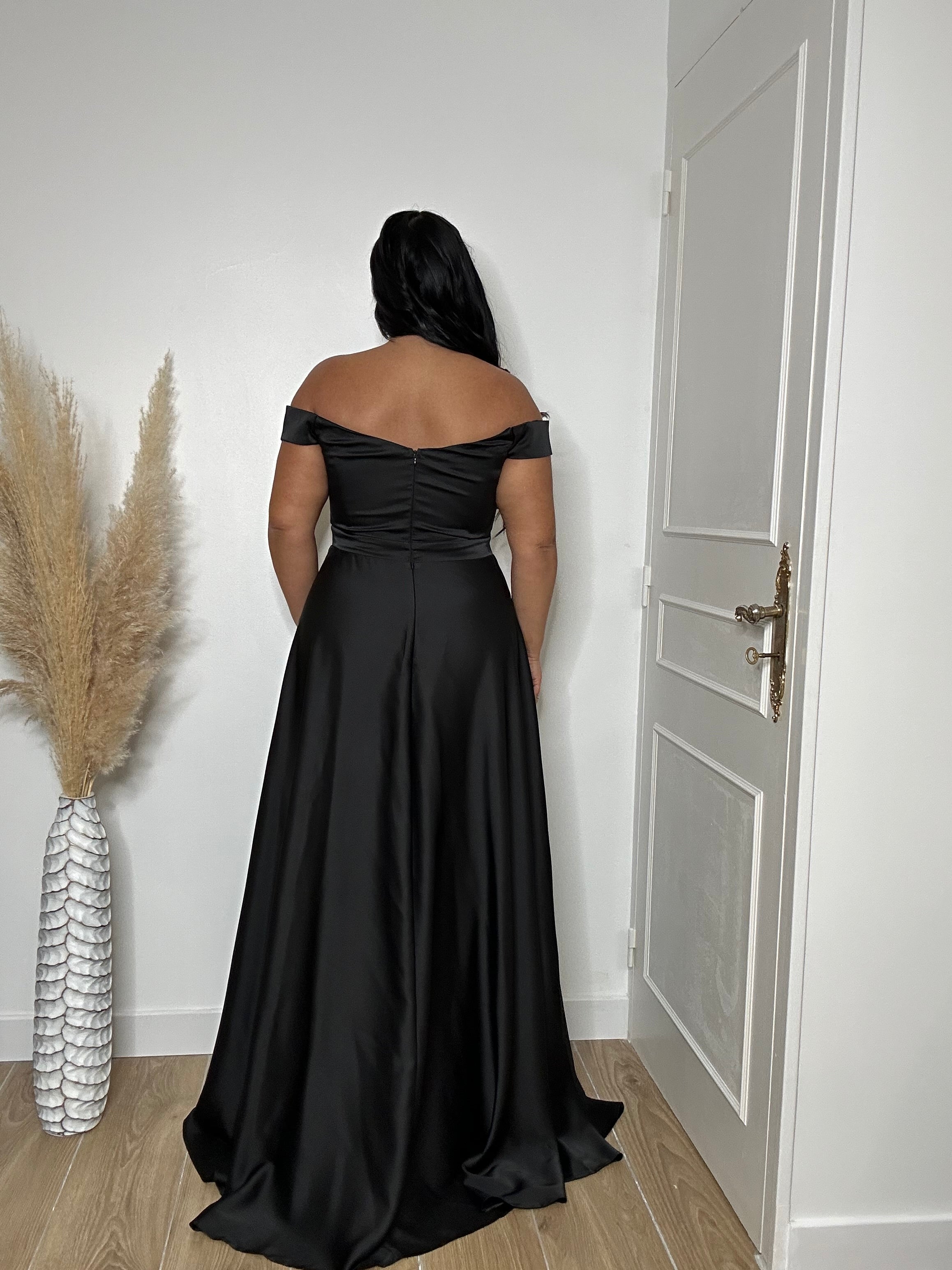 Robe de soirée en satin 2149 noir