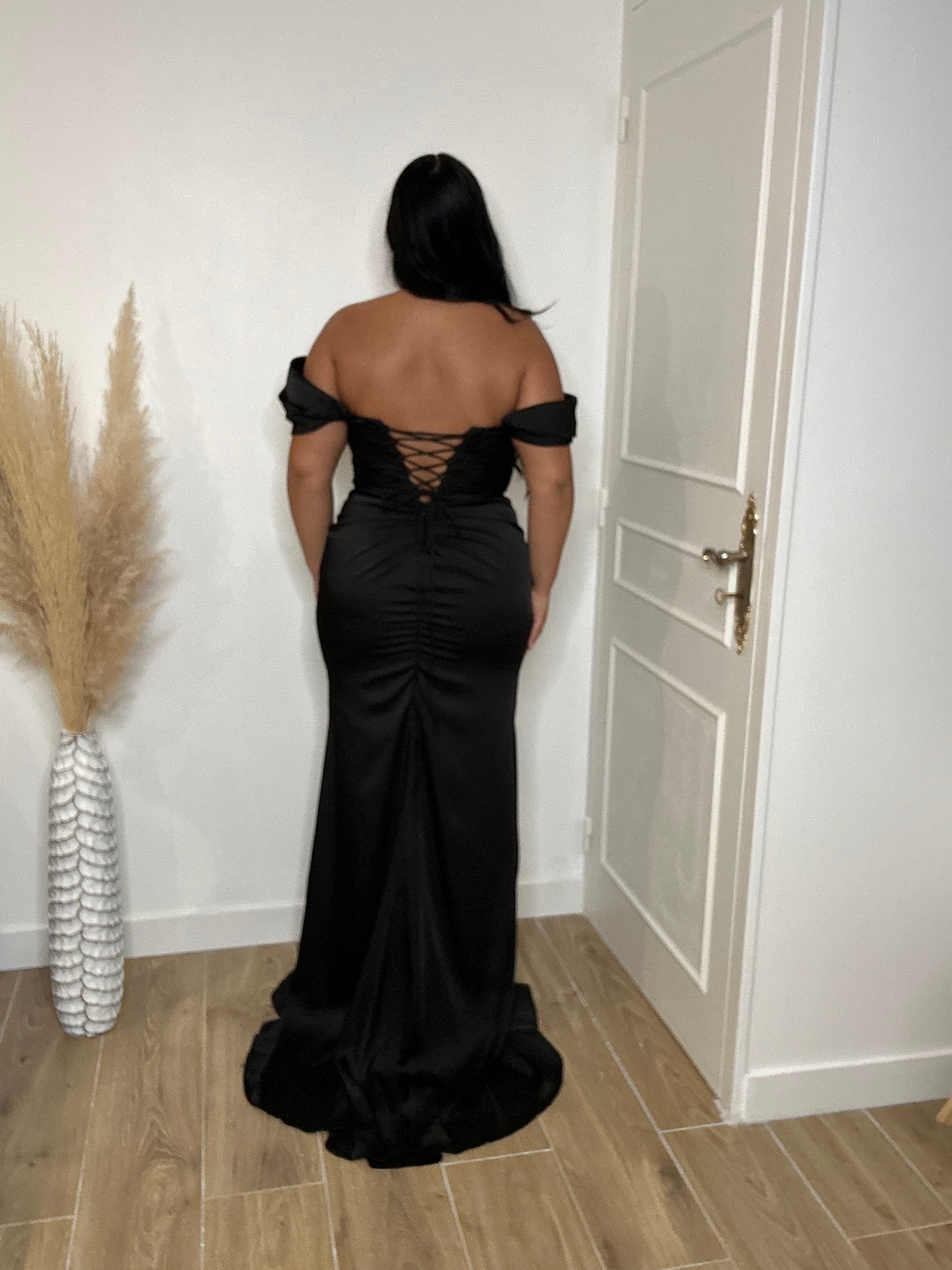 Robe de soirée satin 86001 noir