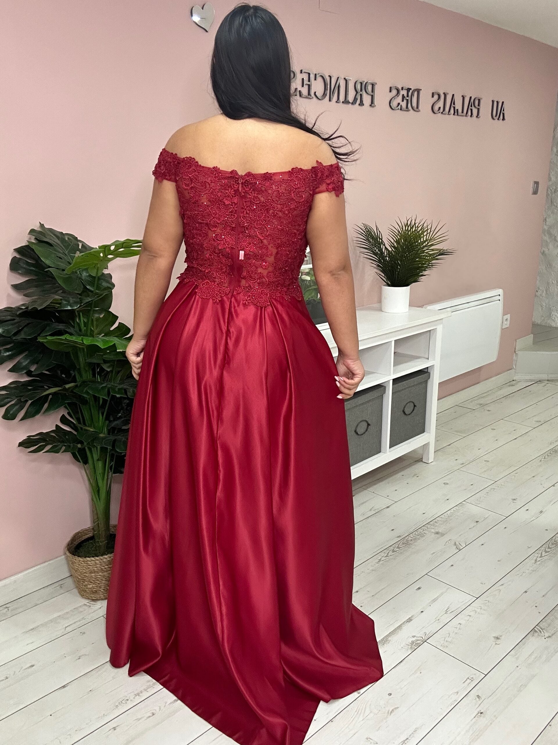 Robe de soirée 9259 bordeaux
