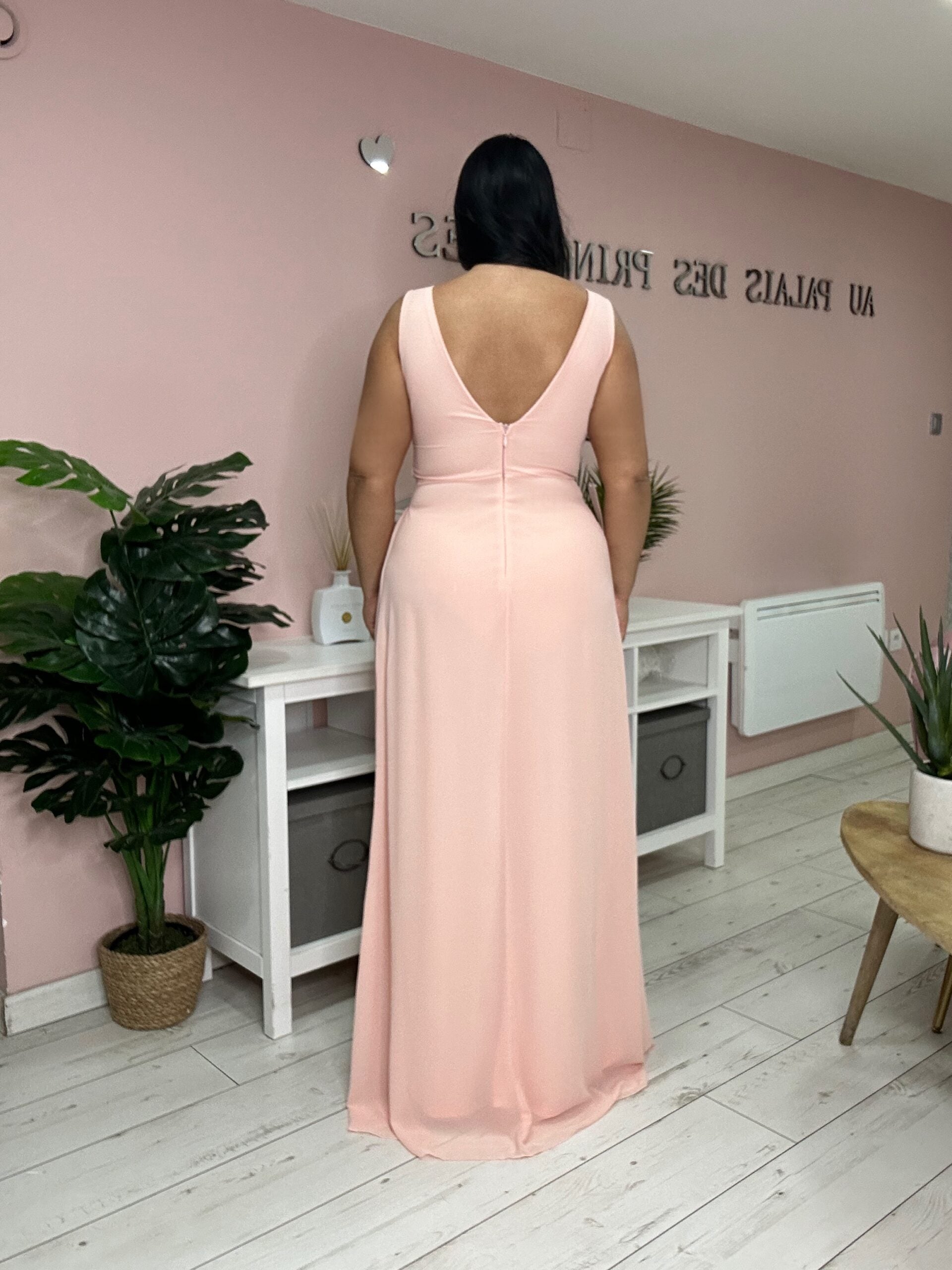 Robe de soirée 8827 rose poudré