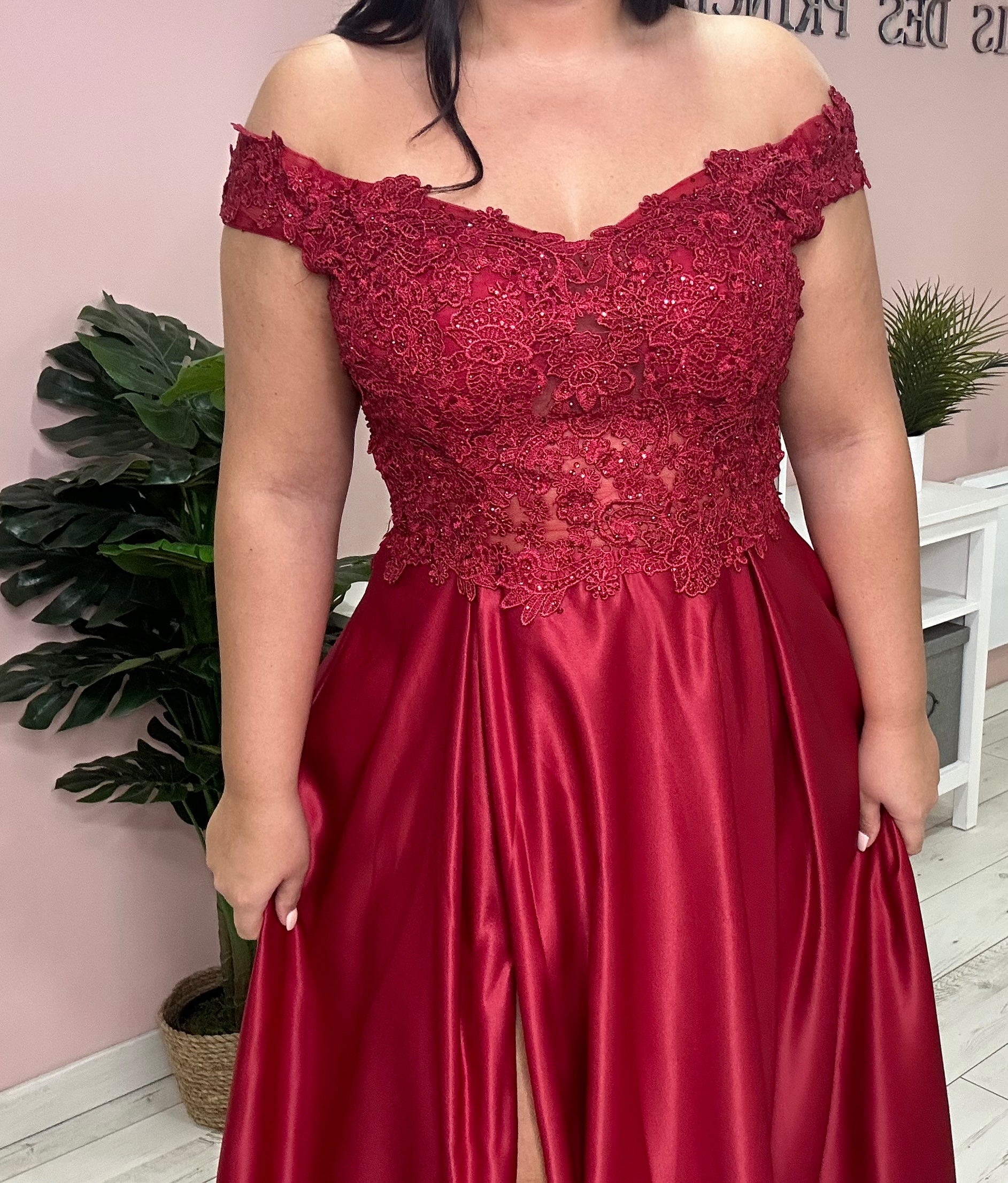Robe de soirée 9259 bordeaux