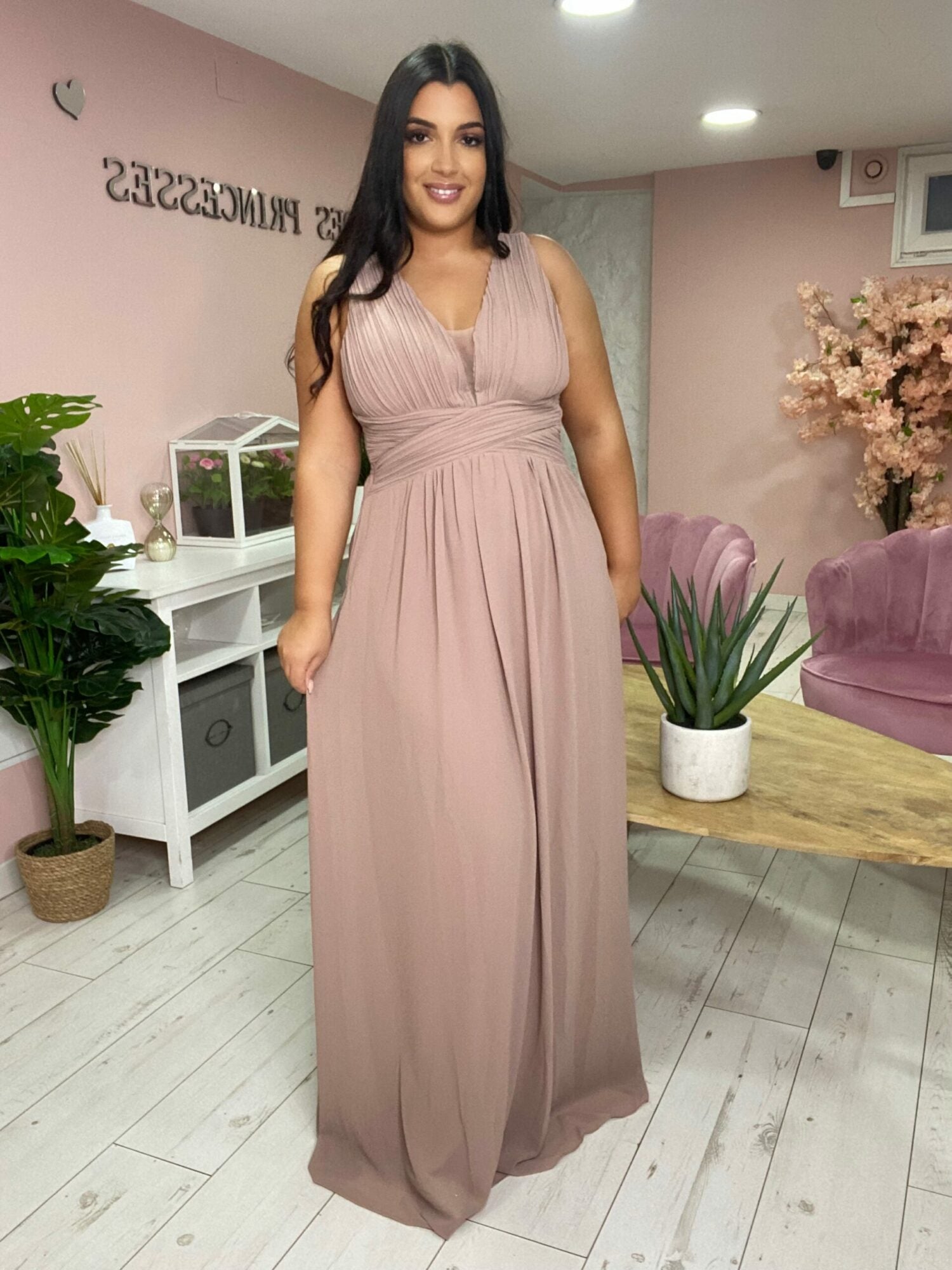 Robe de soirée 8111 beige