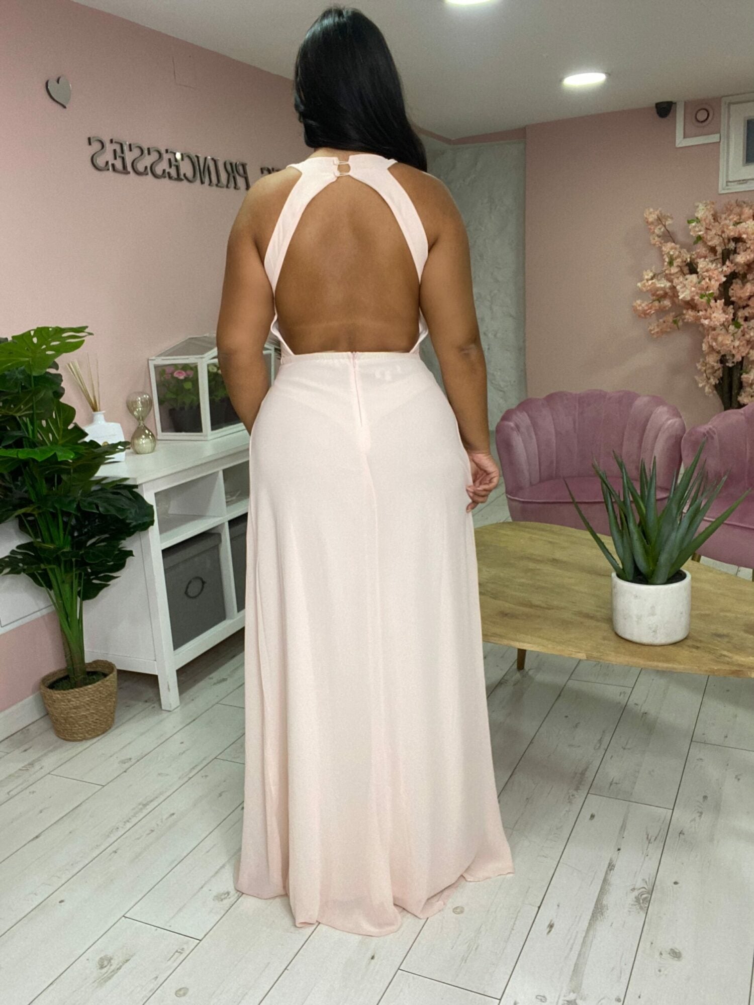 Robe de soirée 8027 rose poudré