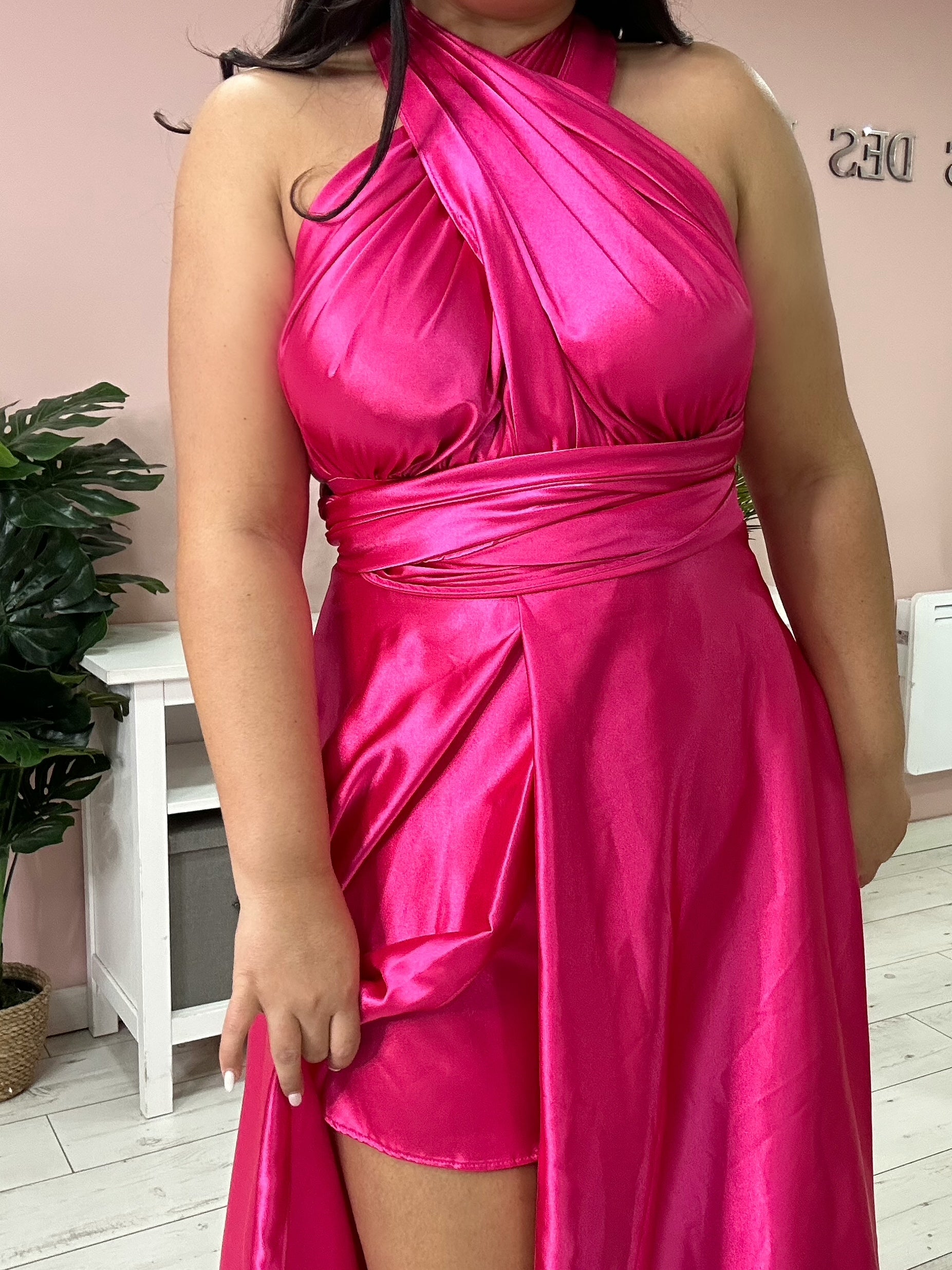Robe de soirée 2358 fushia muti-posititions