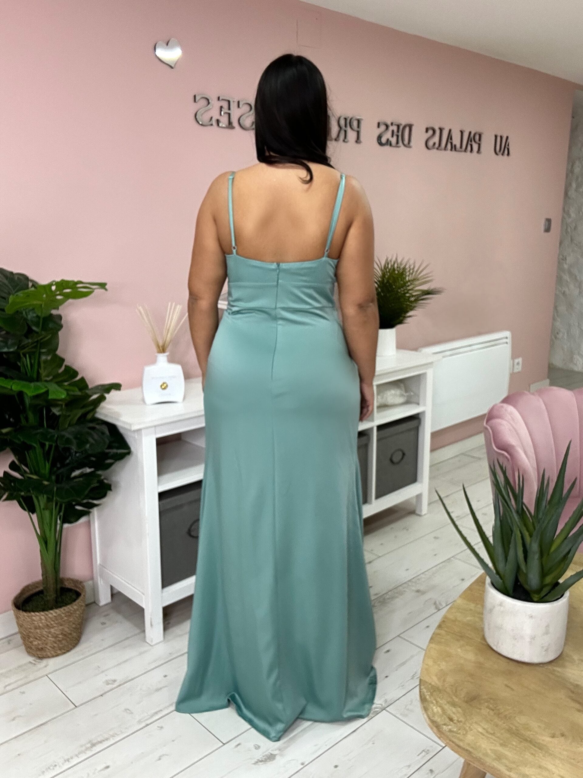 Robe de soirée 8931 vert sauge
