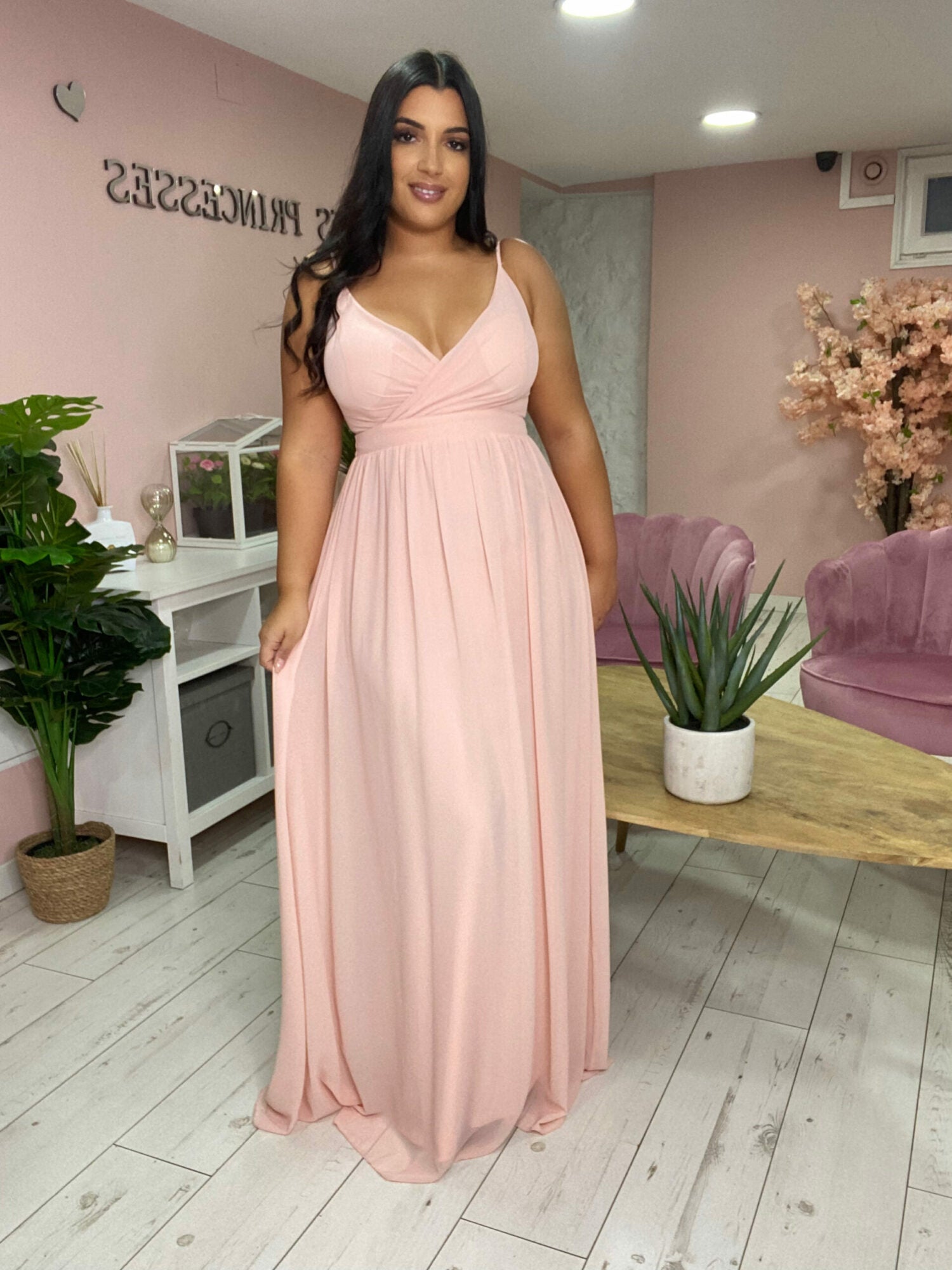 Robe de soirée 8866 rose poudré