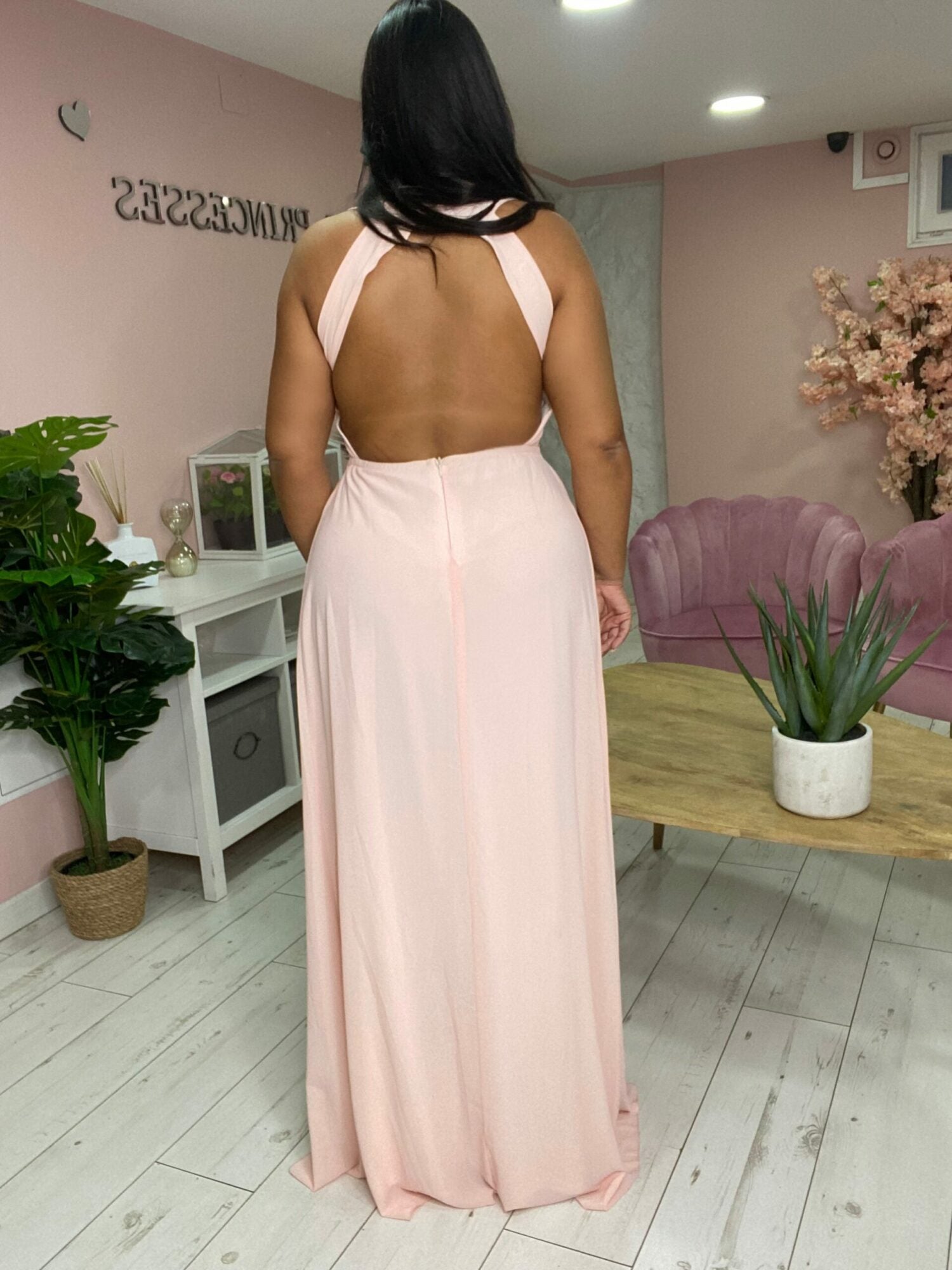 Robe de soirée 621 rose poudré