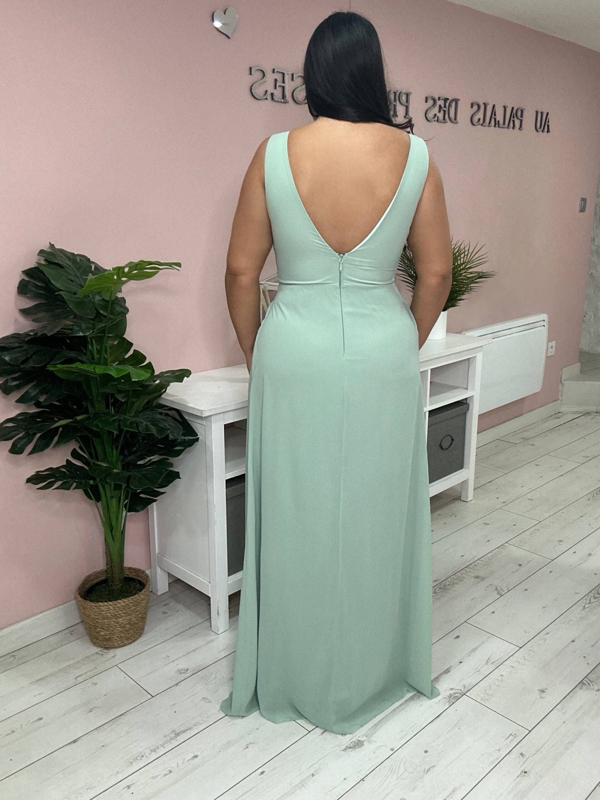 Robe de soirée 8827 vert sauge