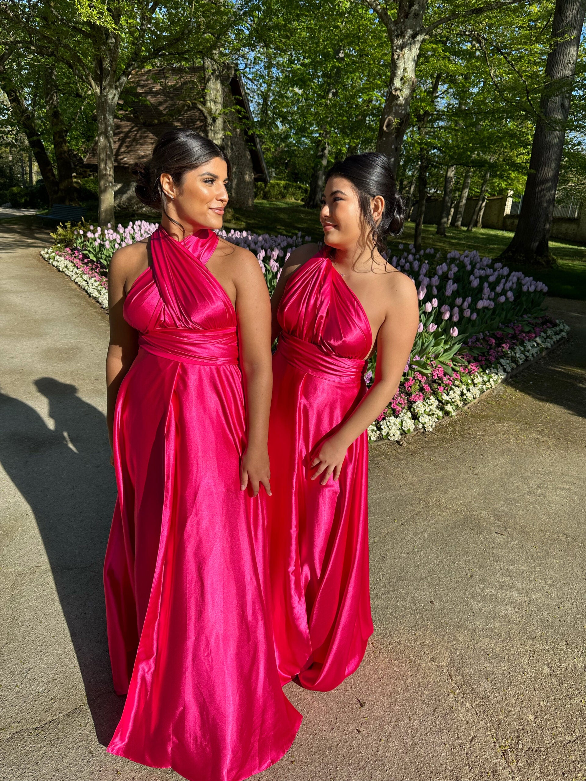 Robe de soirée 2358 fushia muti-posititions