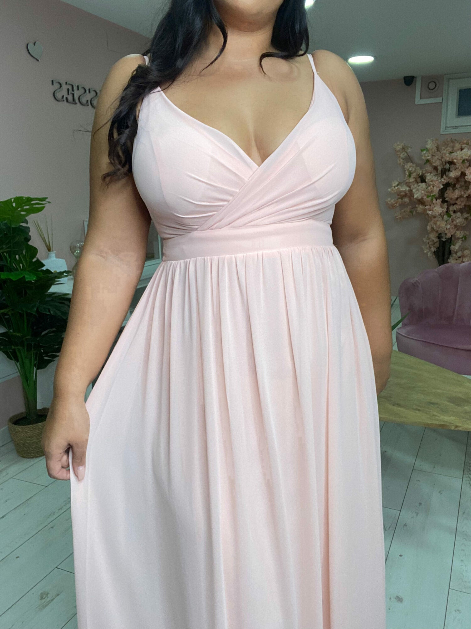Robe de soirée 8866 rose poudré