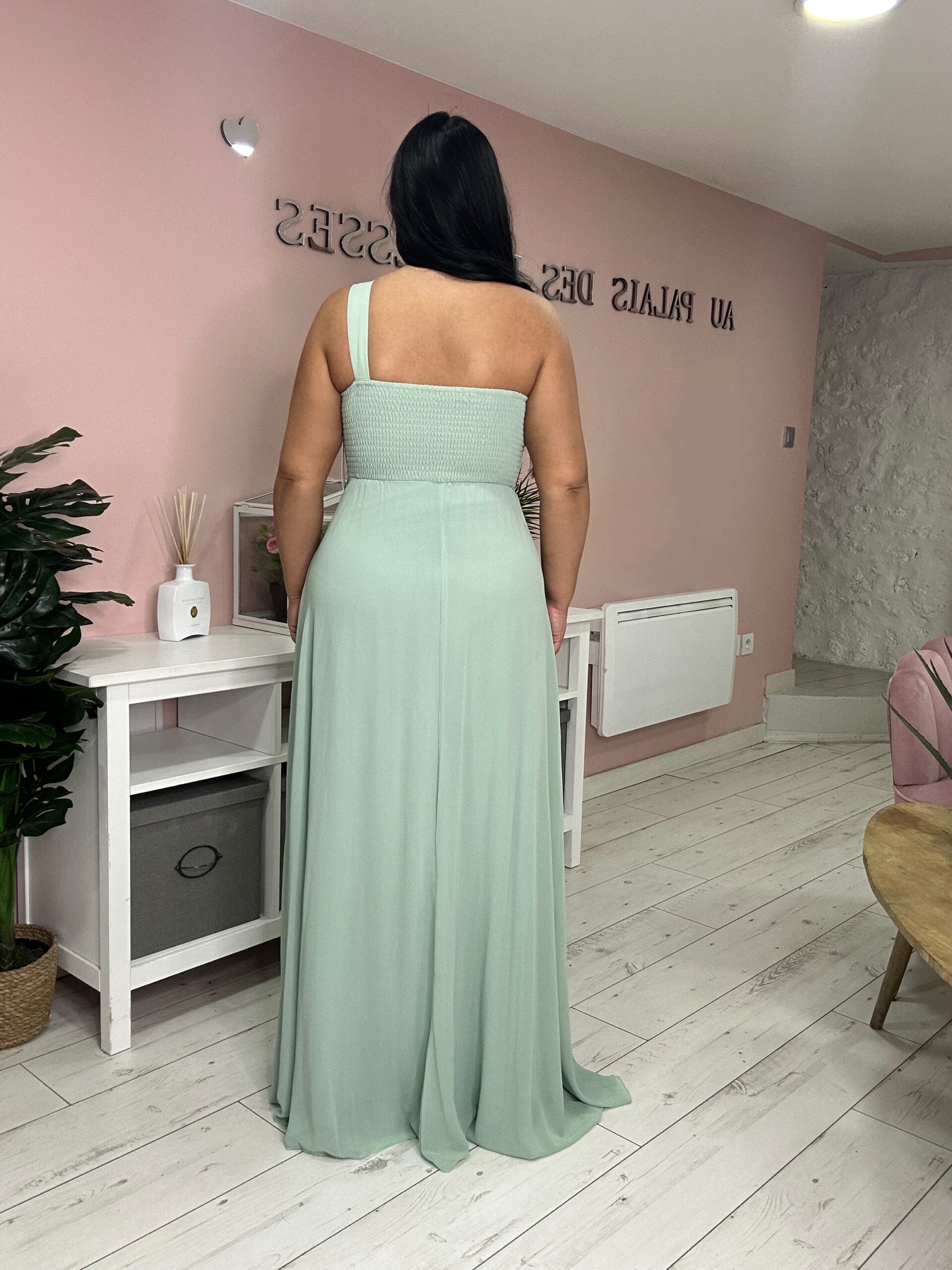 Robe de soirée 8962 vert sauge
