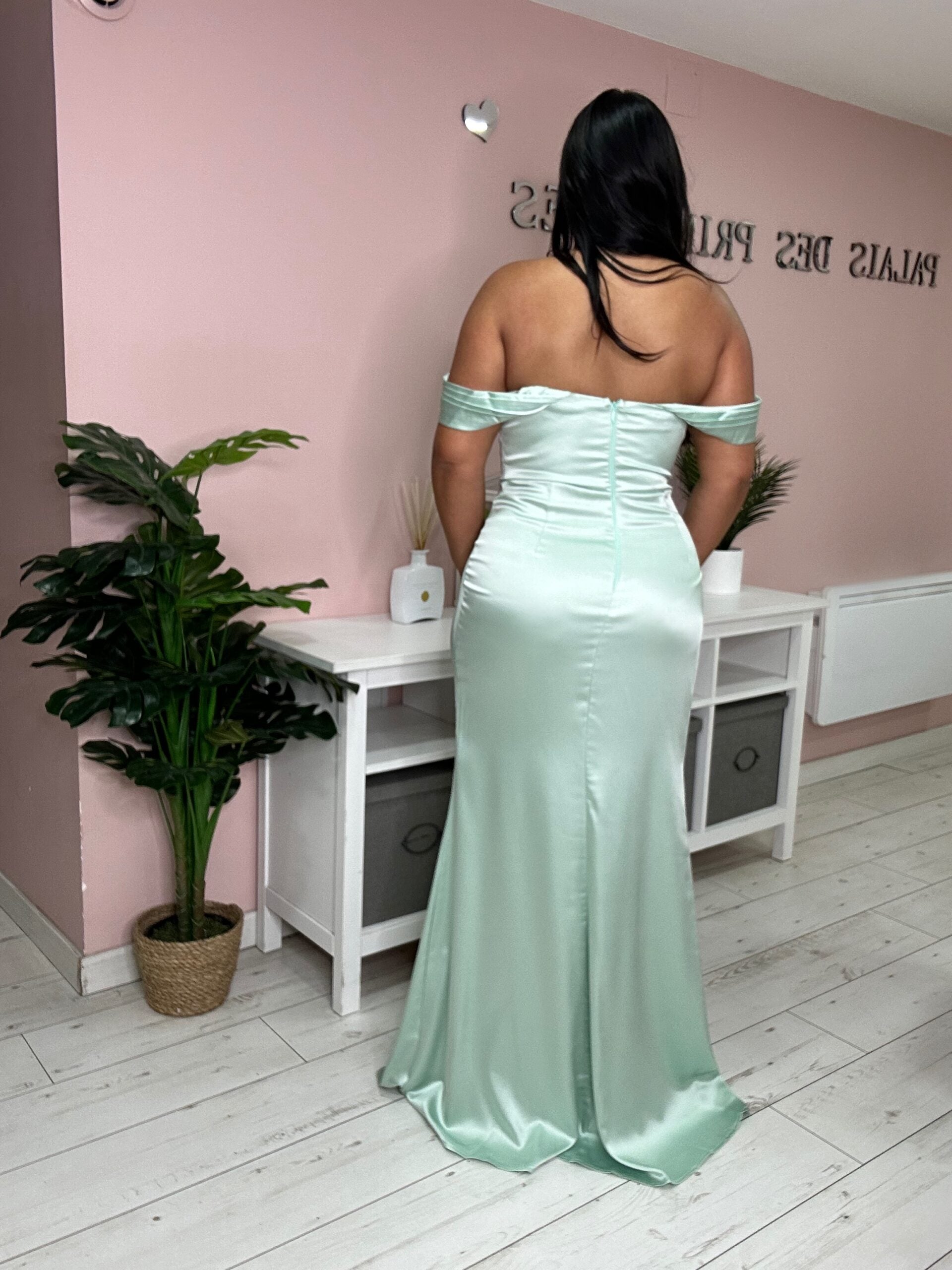 Robe de soirée 568803 vert sauge