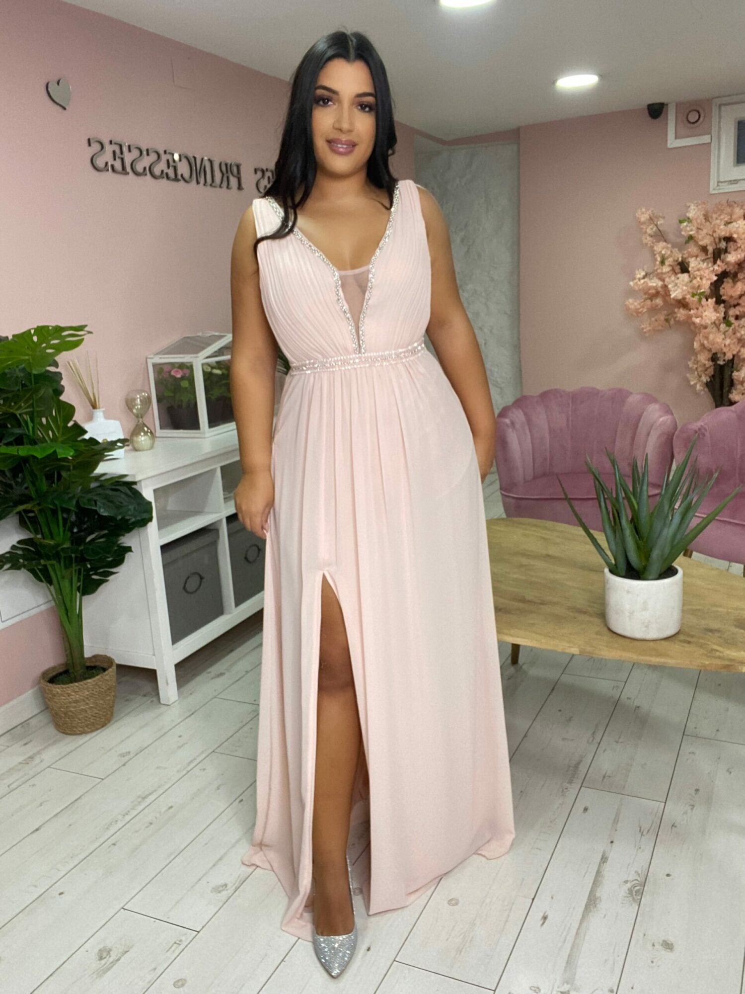 Robe de soirée 8749 Rose poudré