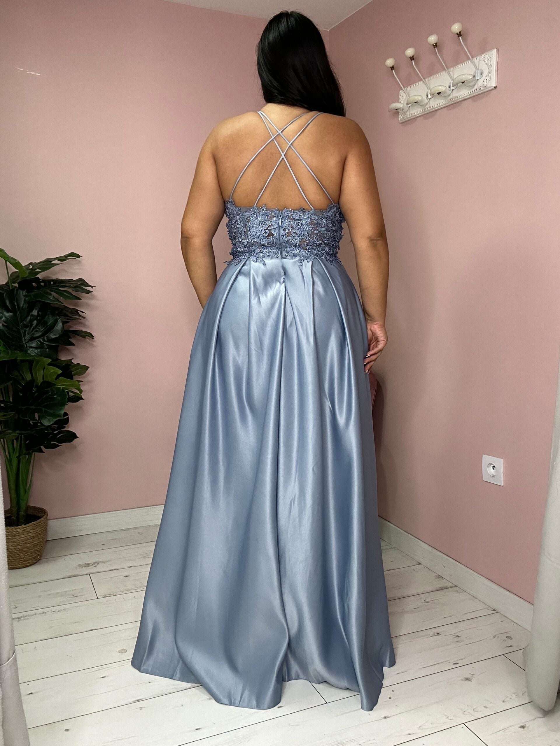 Robe de soirée 9372 bleu ciel