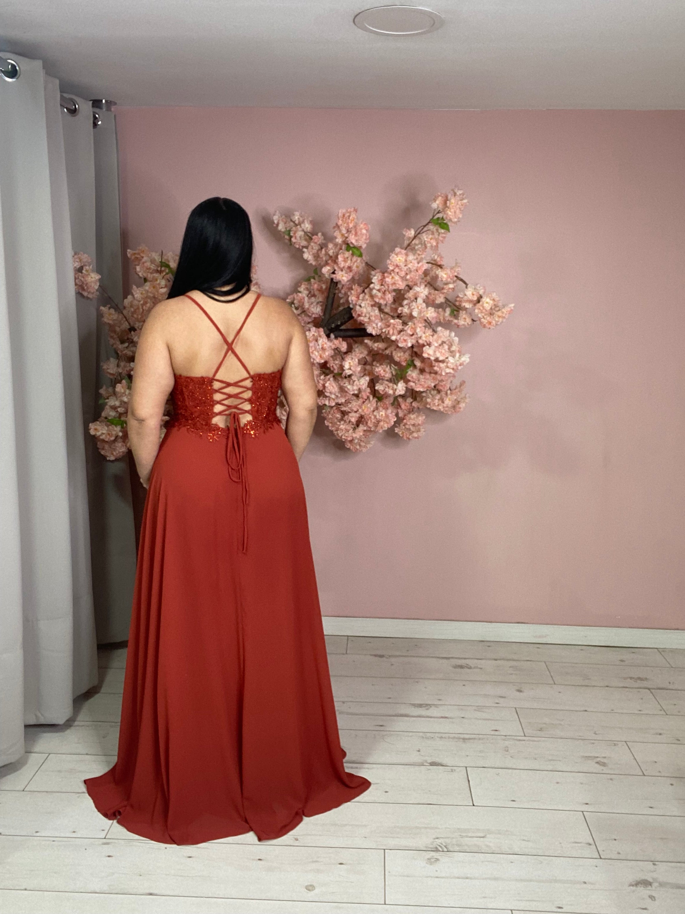 Robe de soirée 9455 terracotta