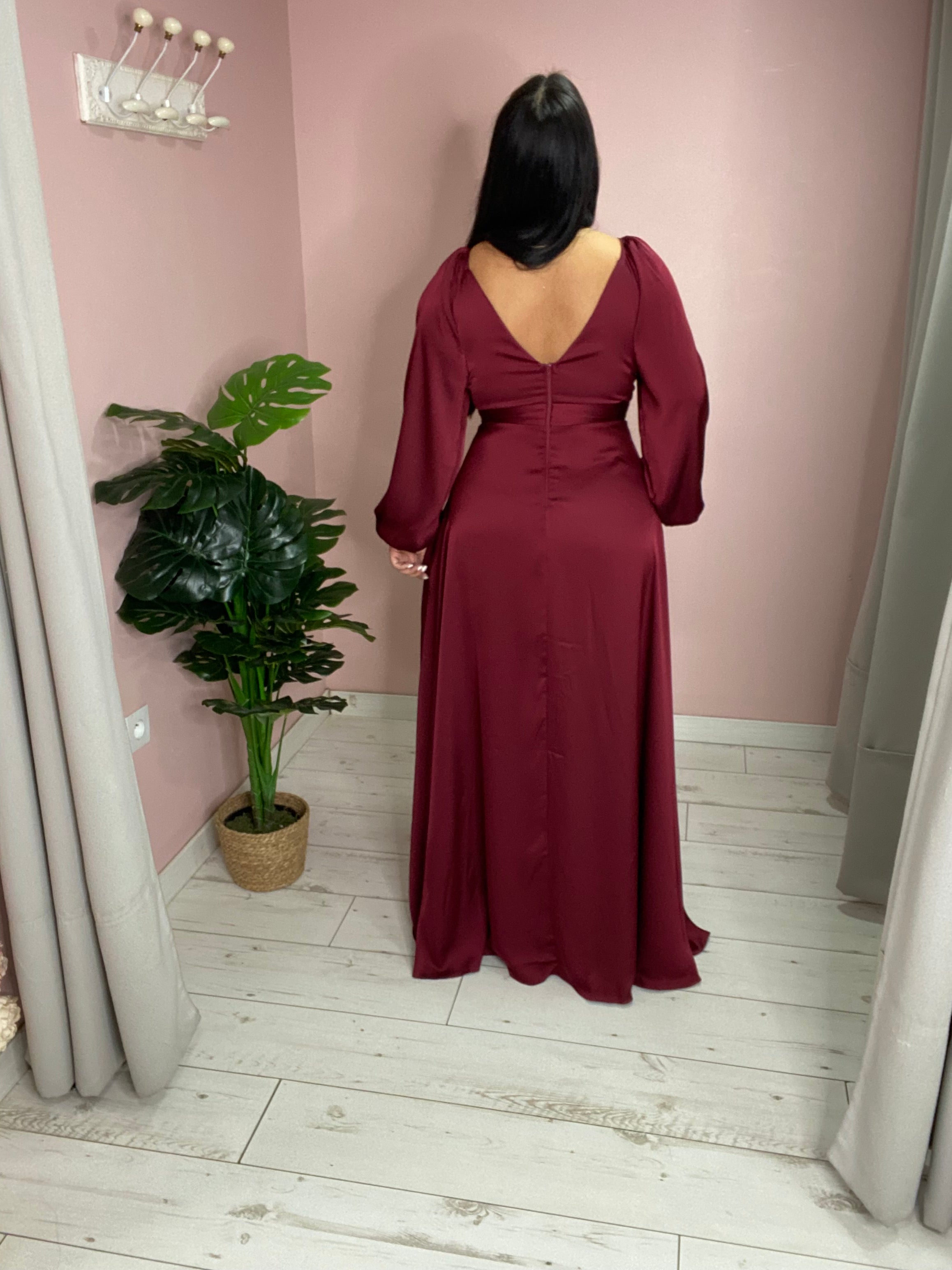 Robe de soirée 1607 bordeaux