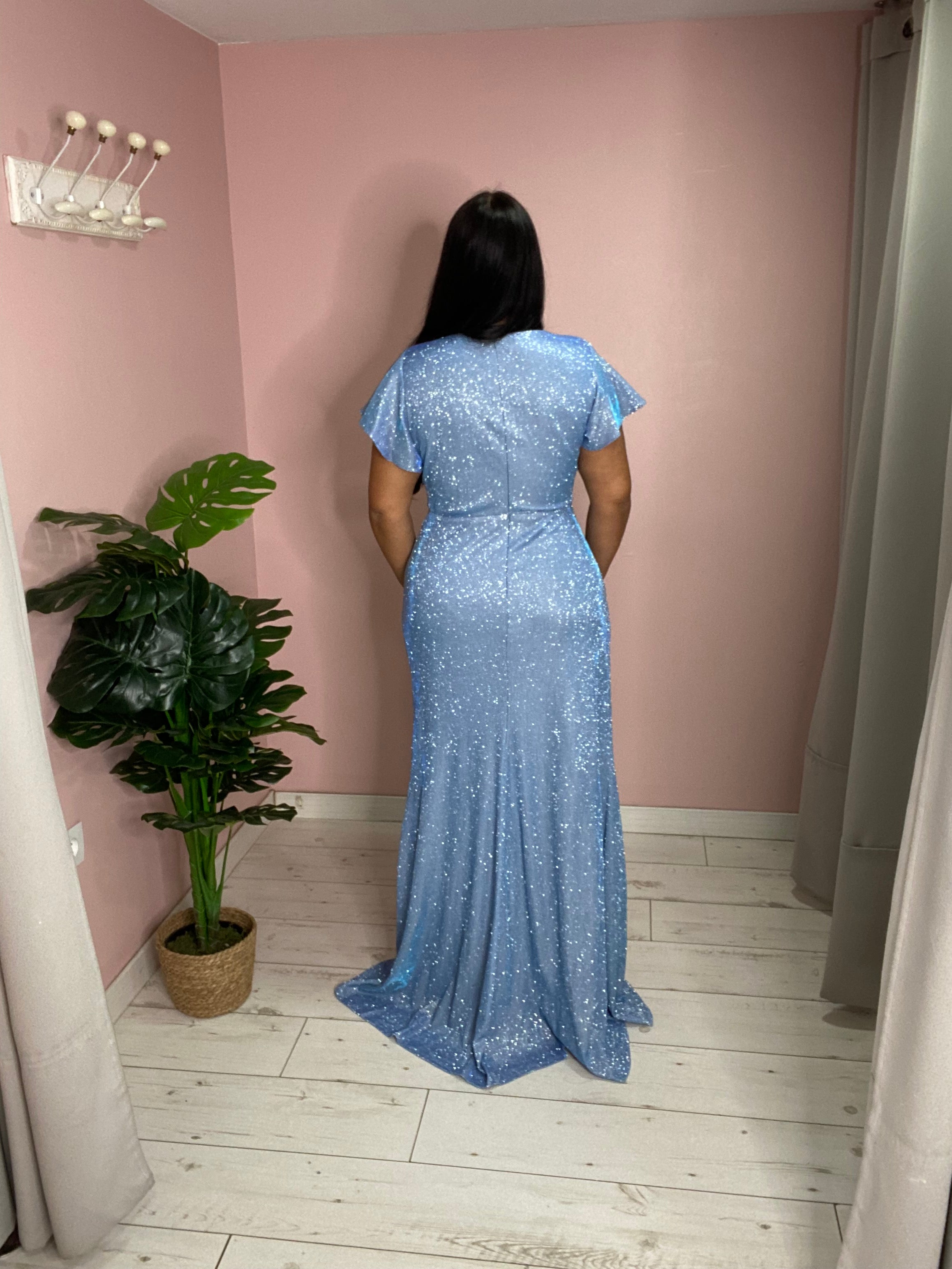 Robe de soirée 5038 bleu ciel