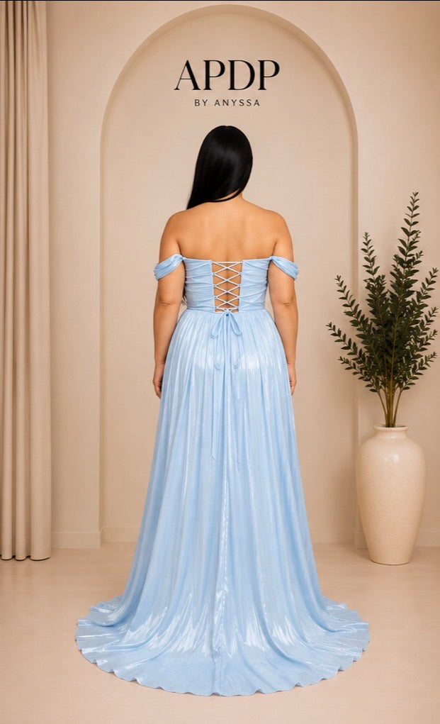 Robe de soirée 2533 bleu ciel