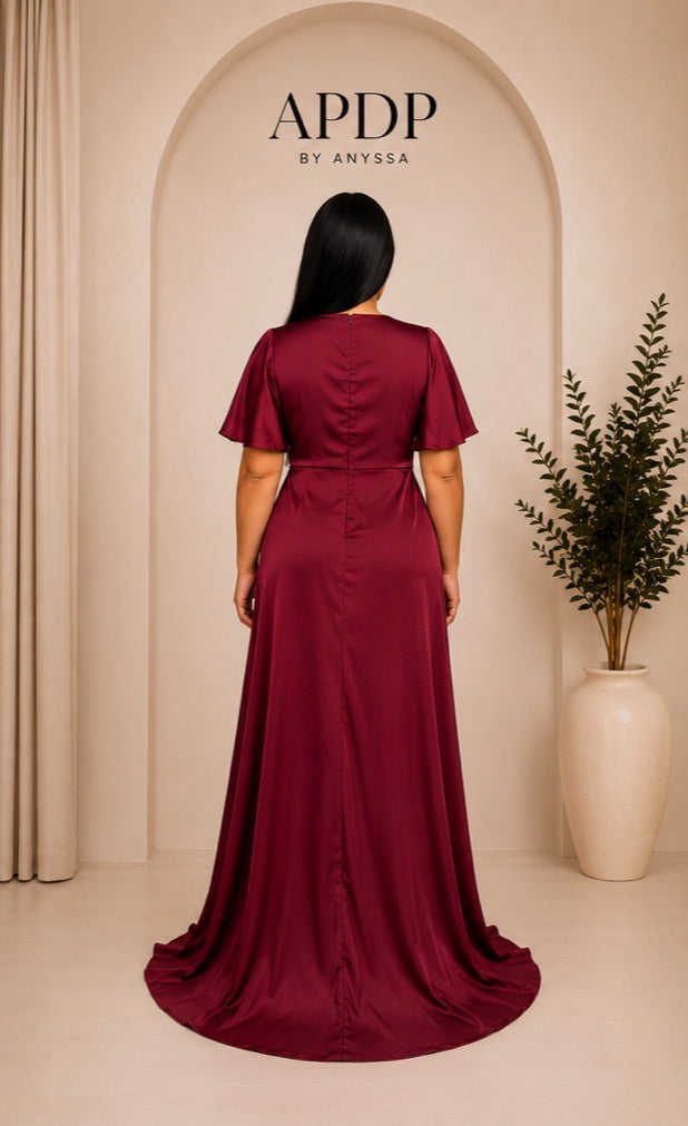 Robe de soirée 5039 bordeaux