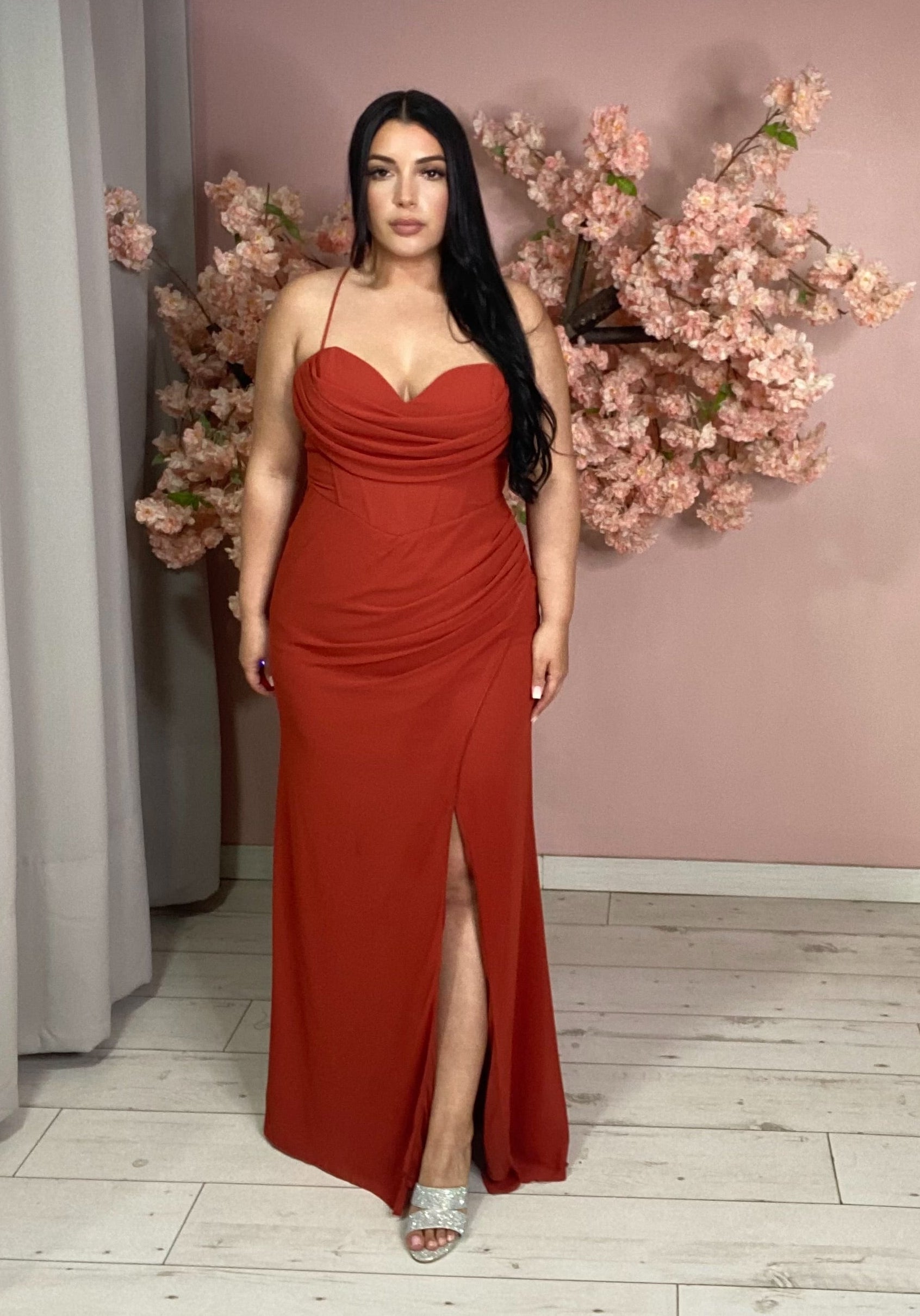 Robe de soirée 8998 terracotta