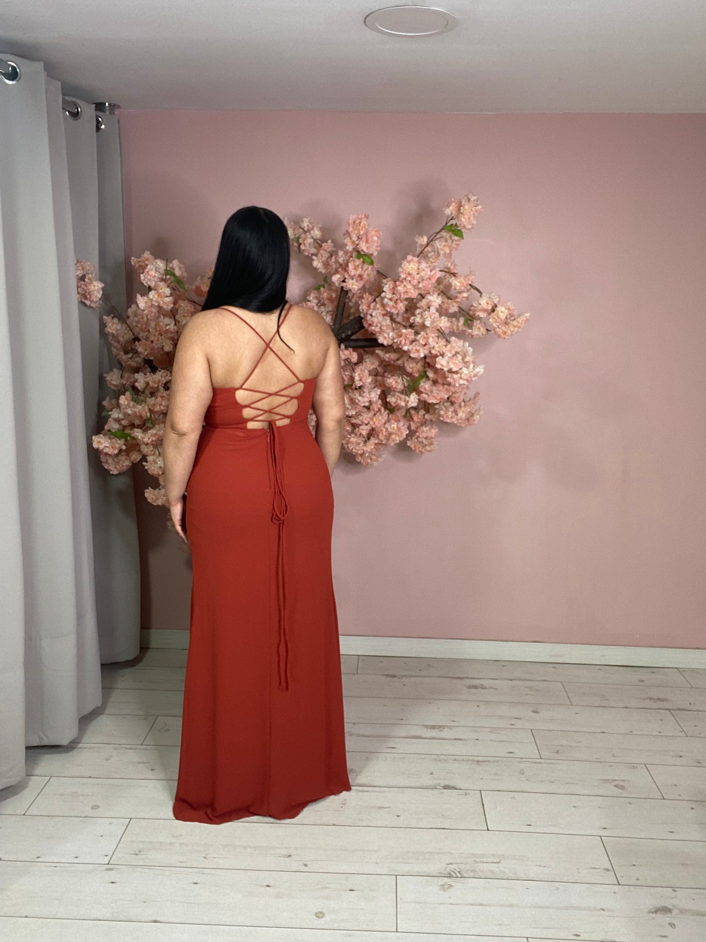 Robe de soirée 8998 terracotta