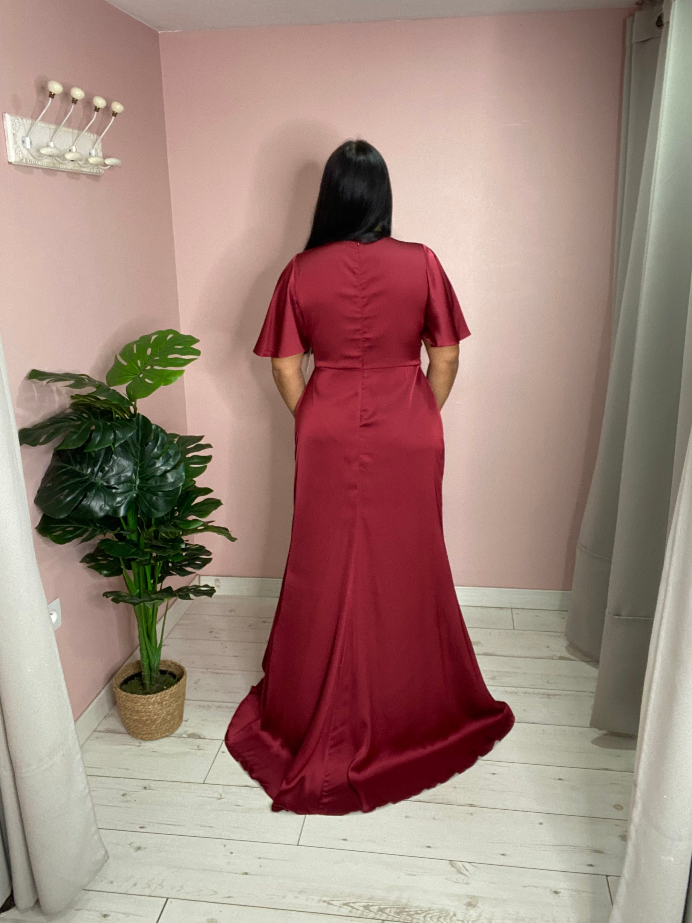Robe de soirée 5039 bordeaux