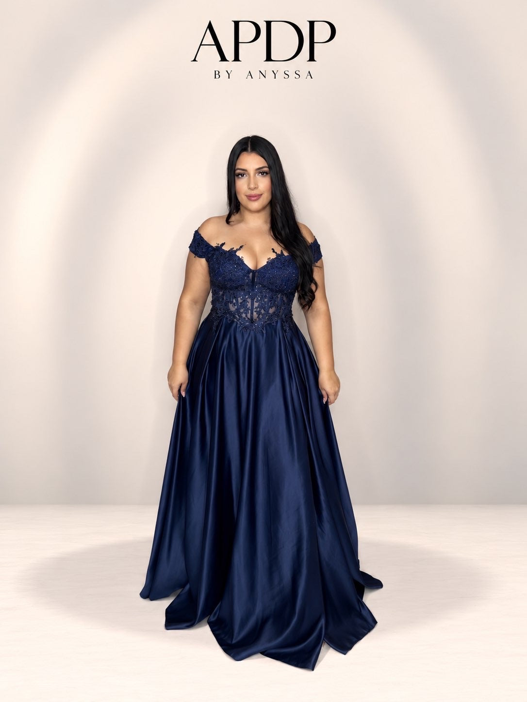 Robe de soirée 9458 bleu marine