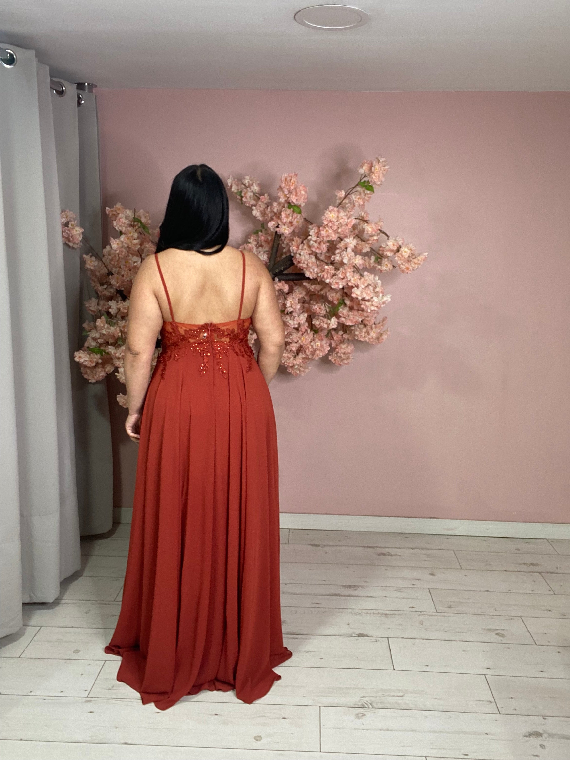 Robe de soirée 9457 terracotta