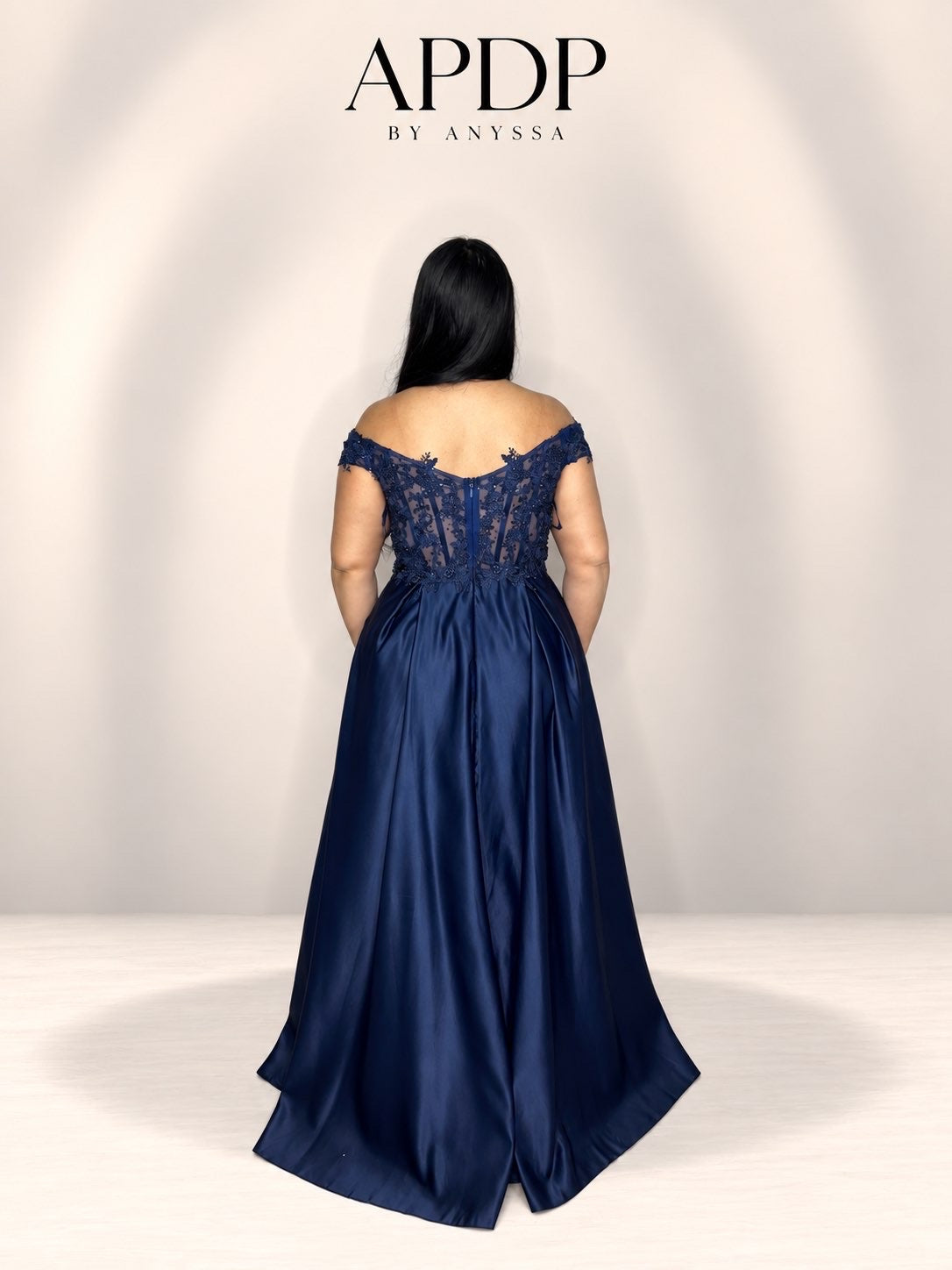 Robe de soirée 9458 bleu marine