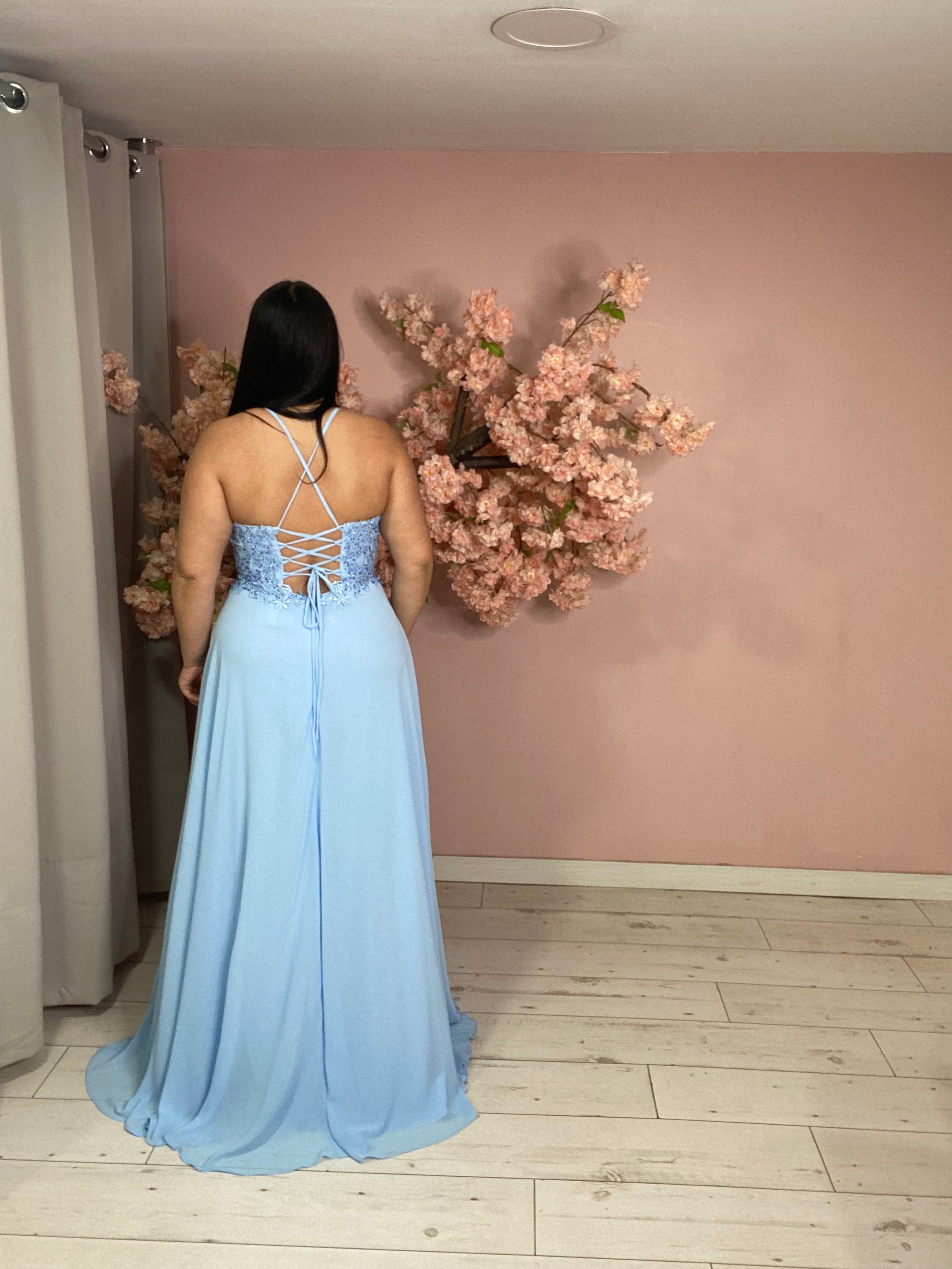 Robe de soirée 9455 bleu ciel