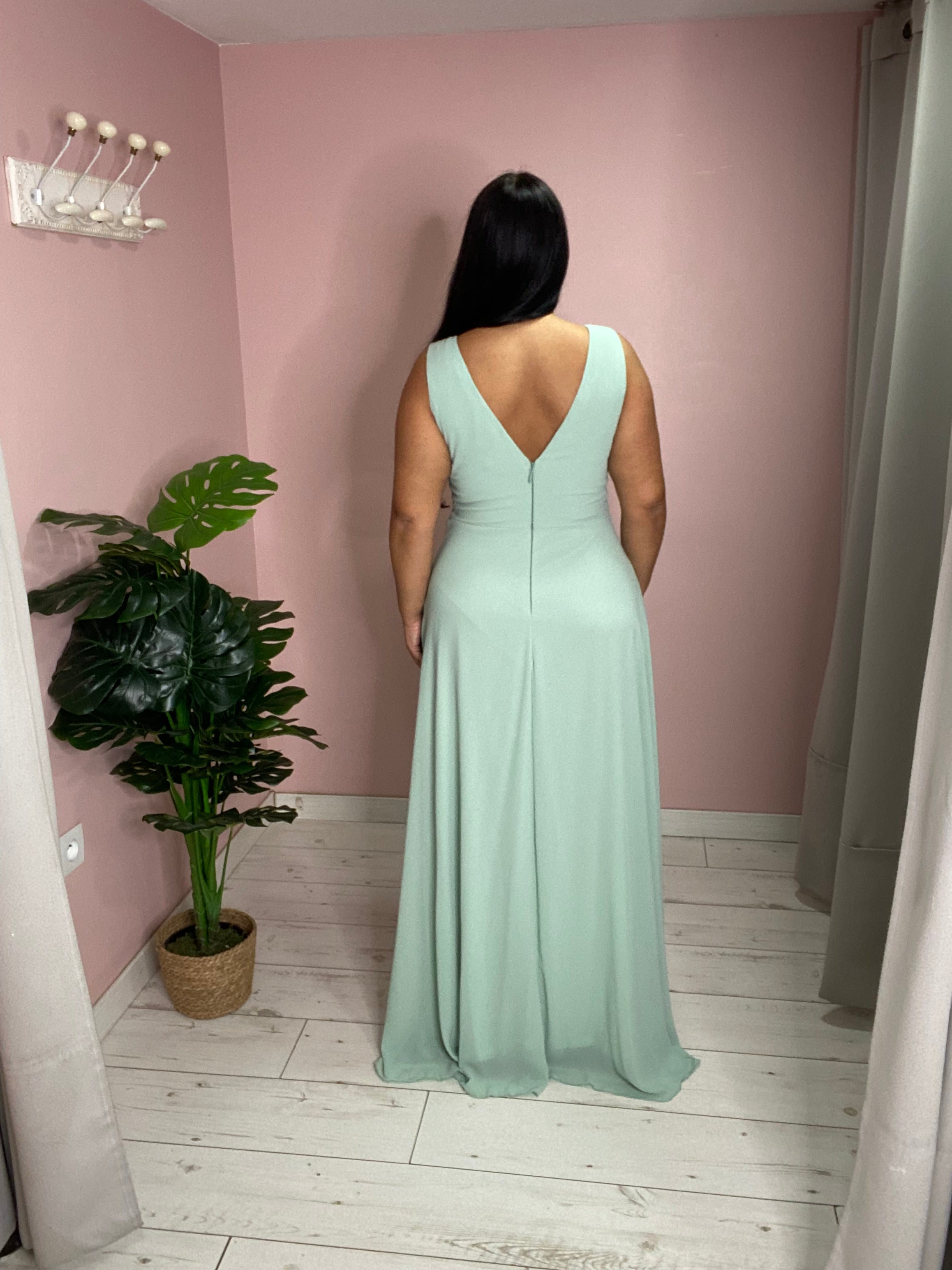 Robe de soirée 5008 vert sauge
