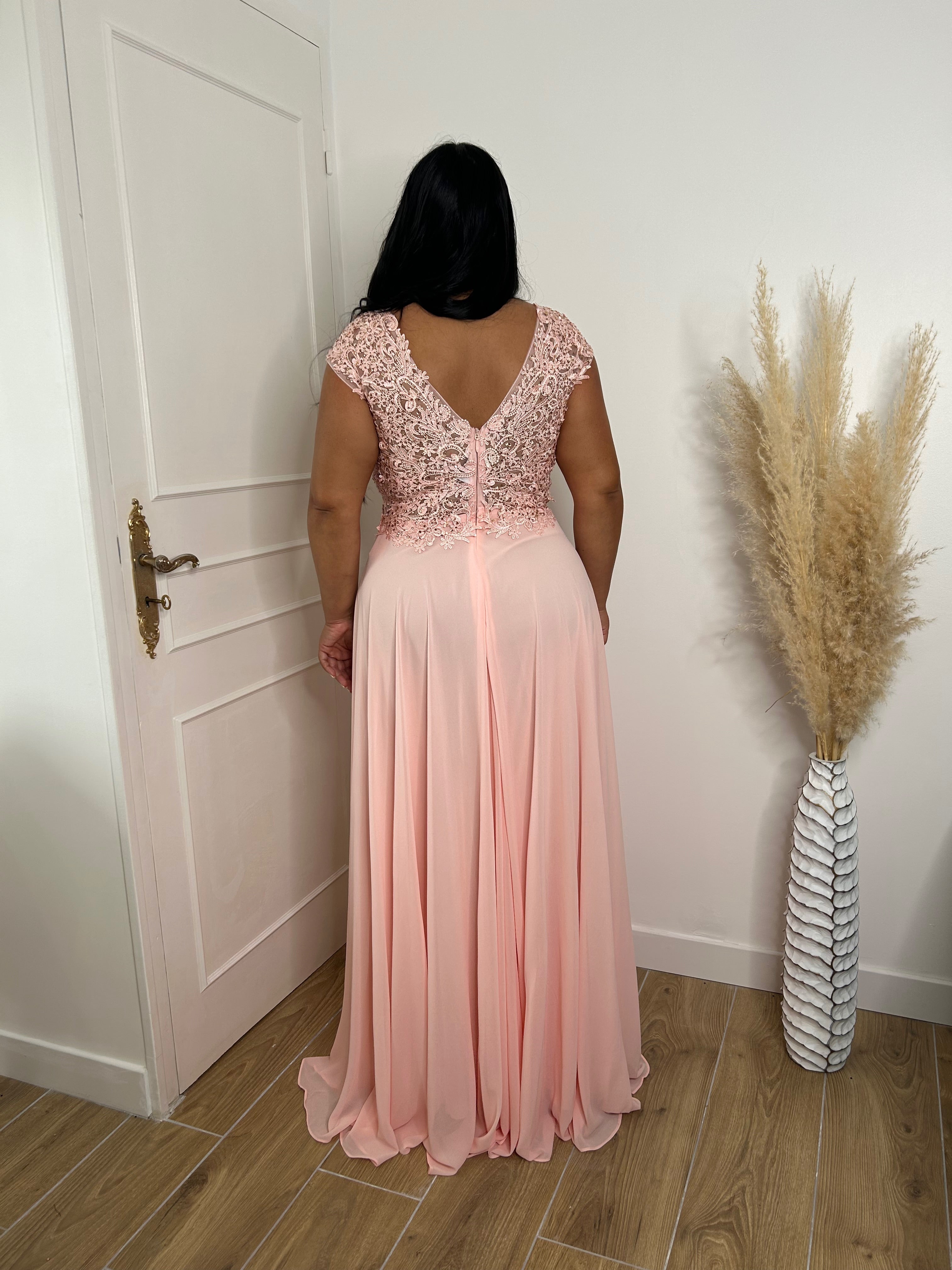 Robe de soirée 9336 rose poudré