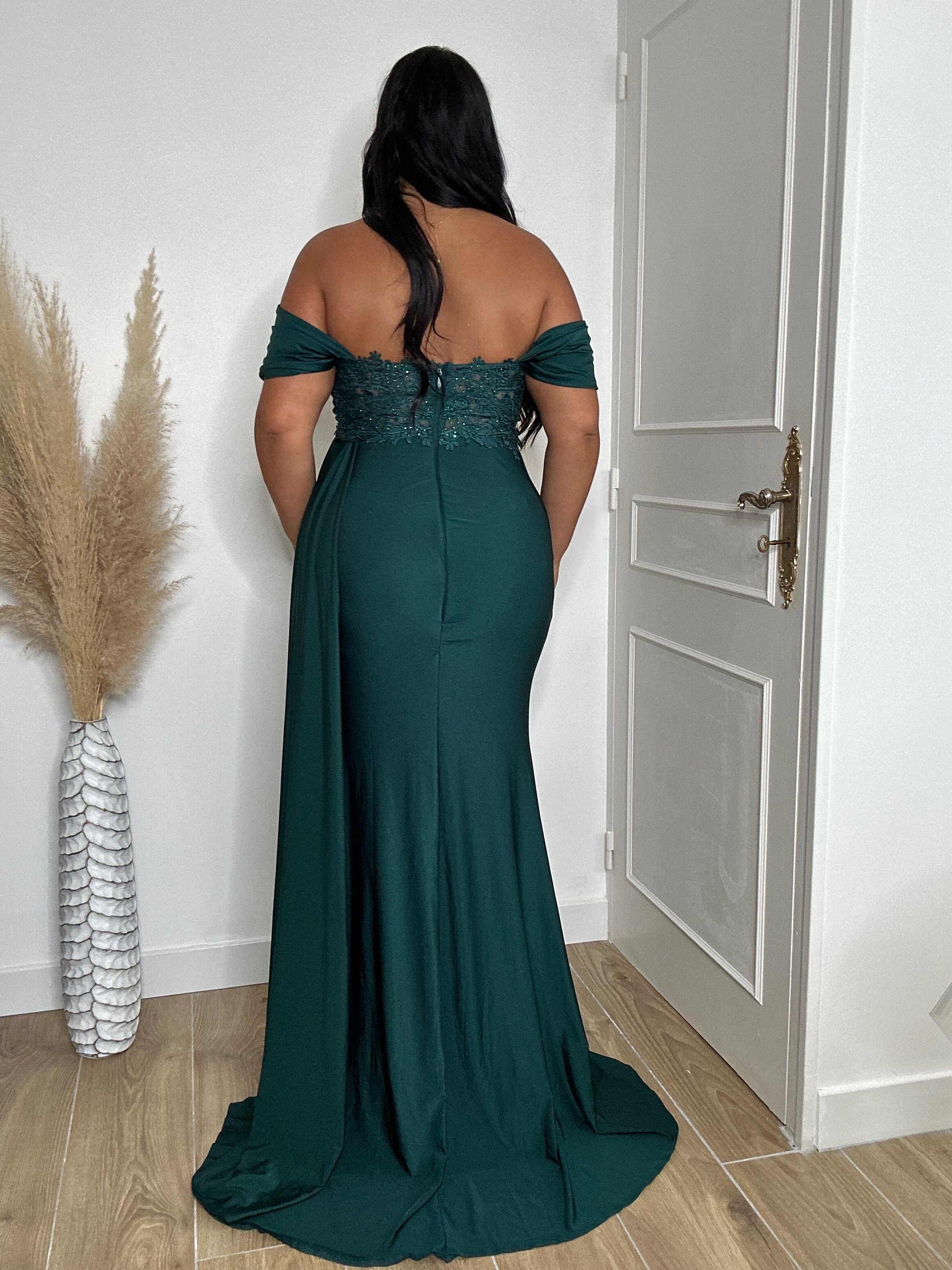 Robe de soirée 9415 vert foncé