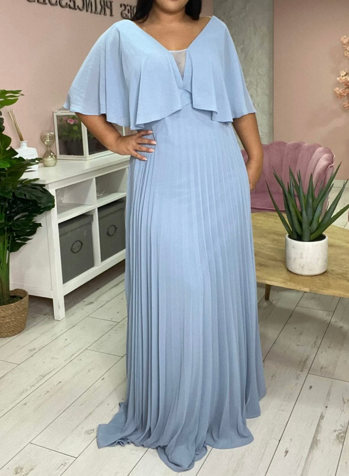 Robe de soirée r1429 bleu jean