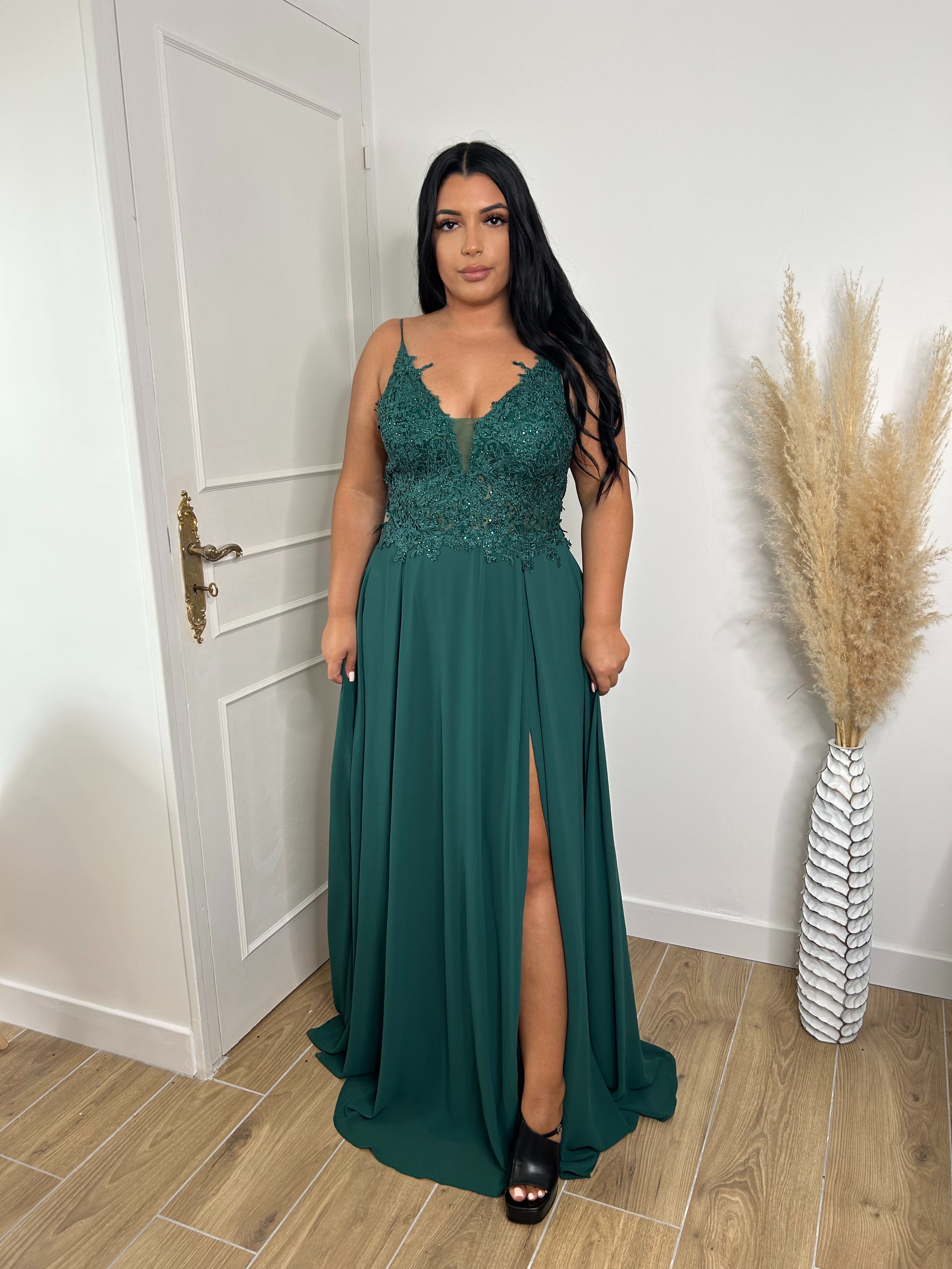 Robe de soirée 9330 vert foncé