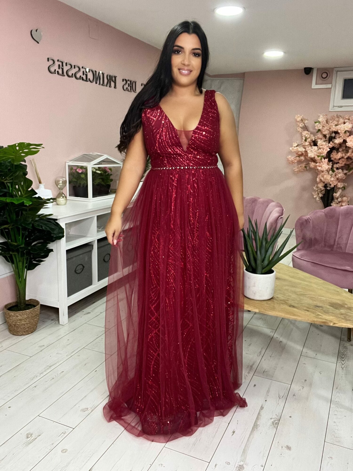 Dentelle Robe De Soirée évasée Mi Longue Robe Ceremonie Robe